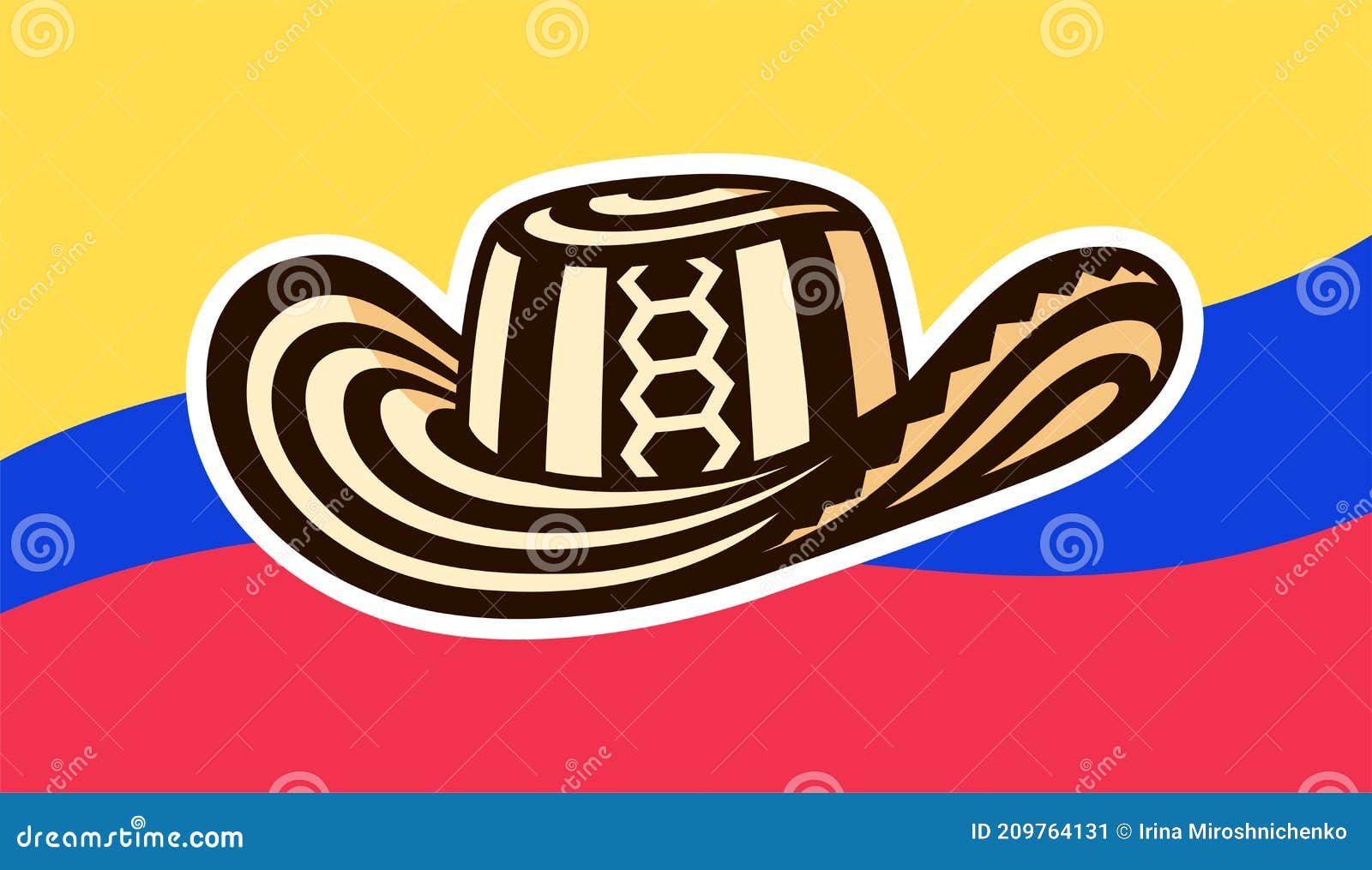 Sombrero Vueltiao Colombian Hat Stock Vector - Illustration of national,  south: 209764131