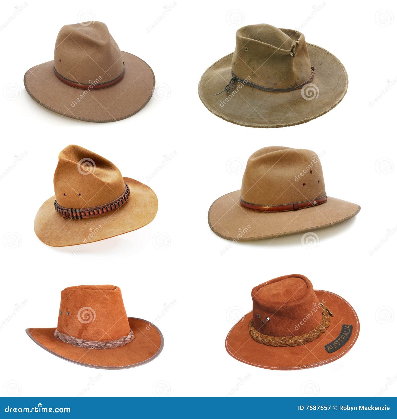 Sombreros Australianos Del Arbusto Imagen de archivo Imagen de cuero