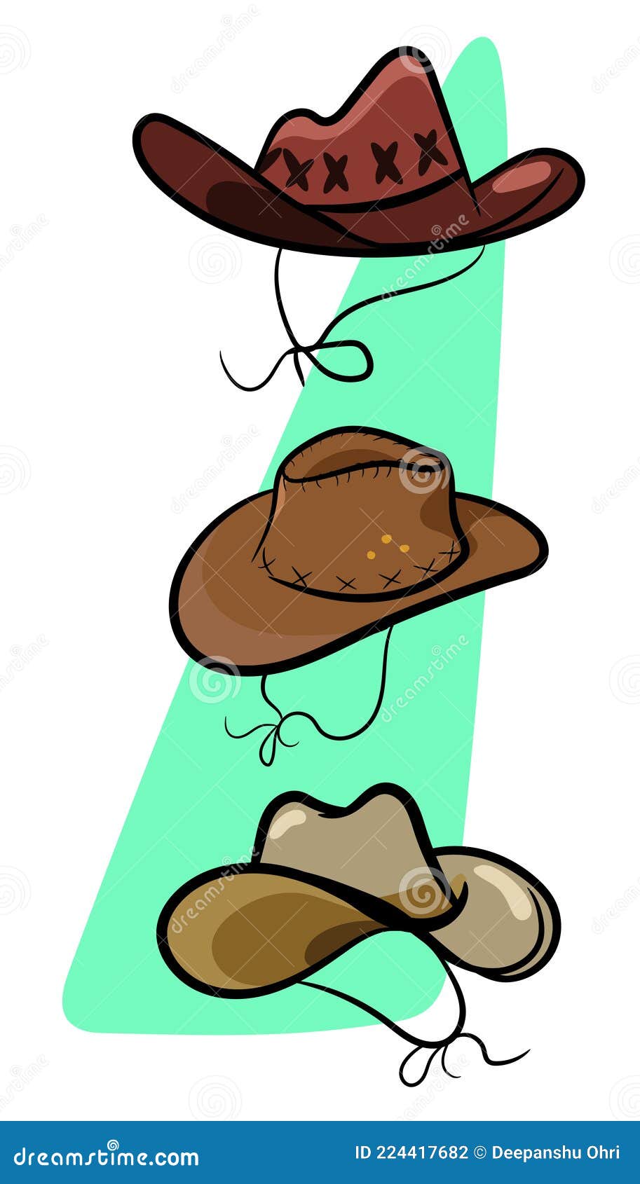 Sombreros Para Del Oeste Salvaje Ilustración del Vector - Ilustración de manera, desierto: