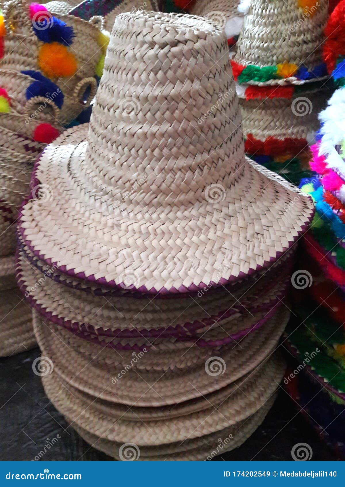 Sombreros Tradicionales Marroquíes Hechos De Hojas Doum de archivo - Imagen de sombra, hermoso: 174202549