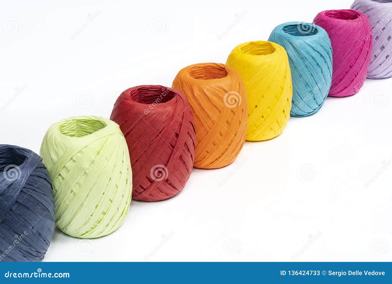 Balls of colored raffia stock image. Image of ornamental 136424733