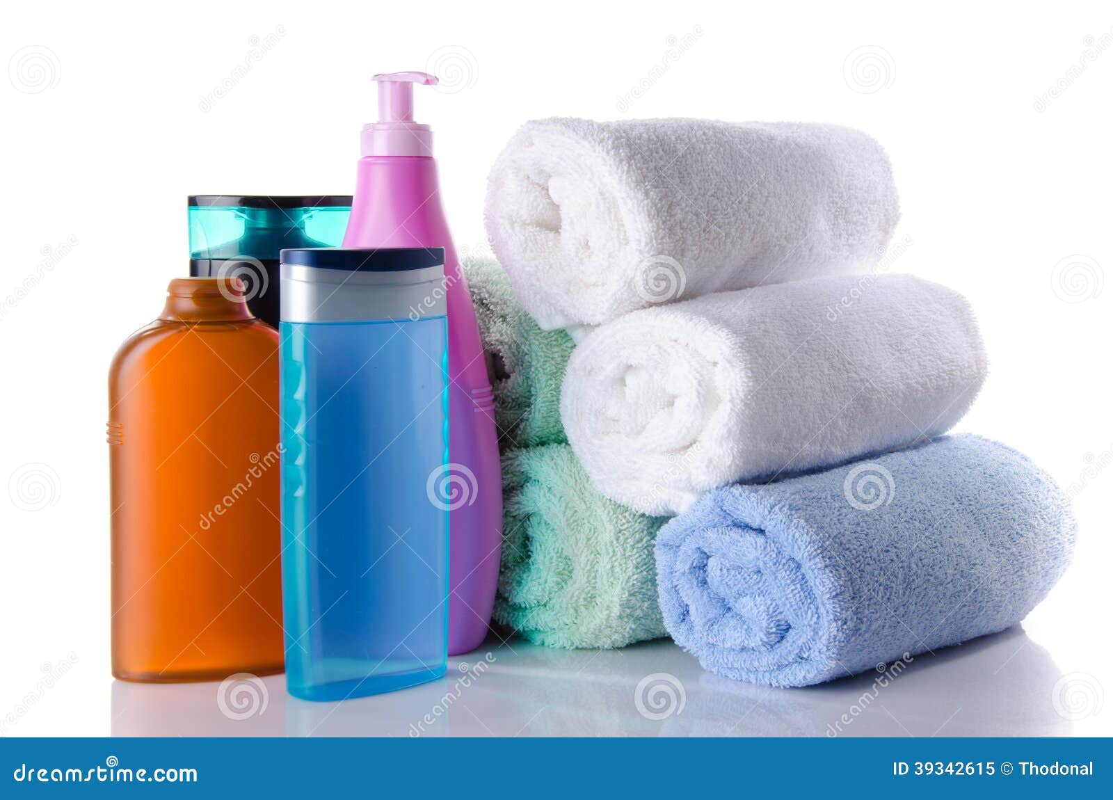 Some Bottles of Shower Gel and Shampoo Stock Image Image of body