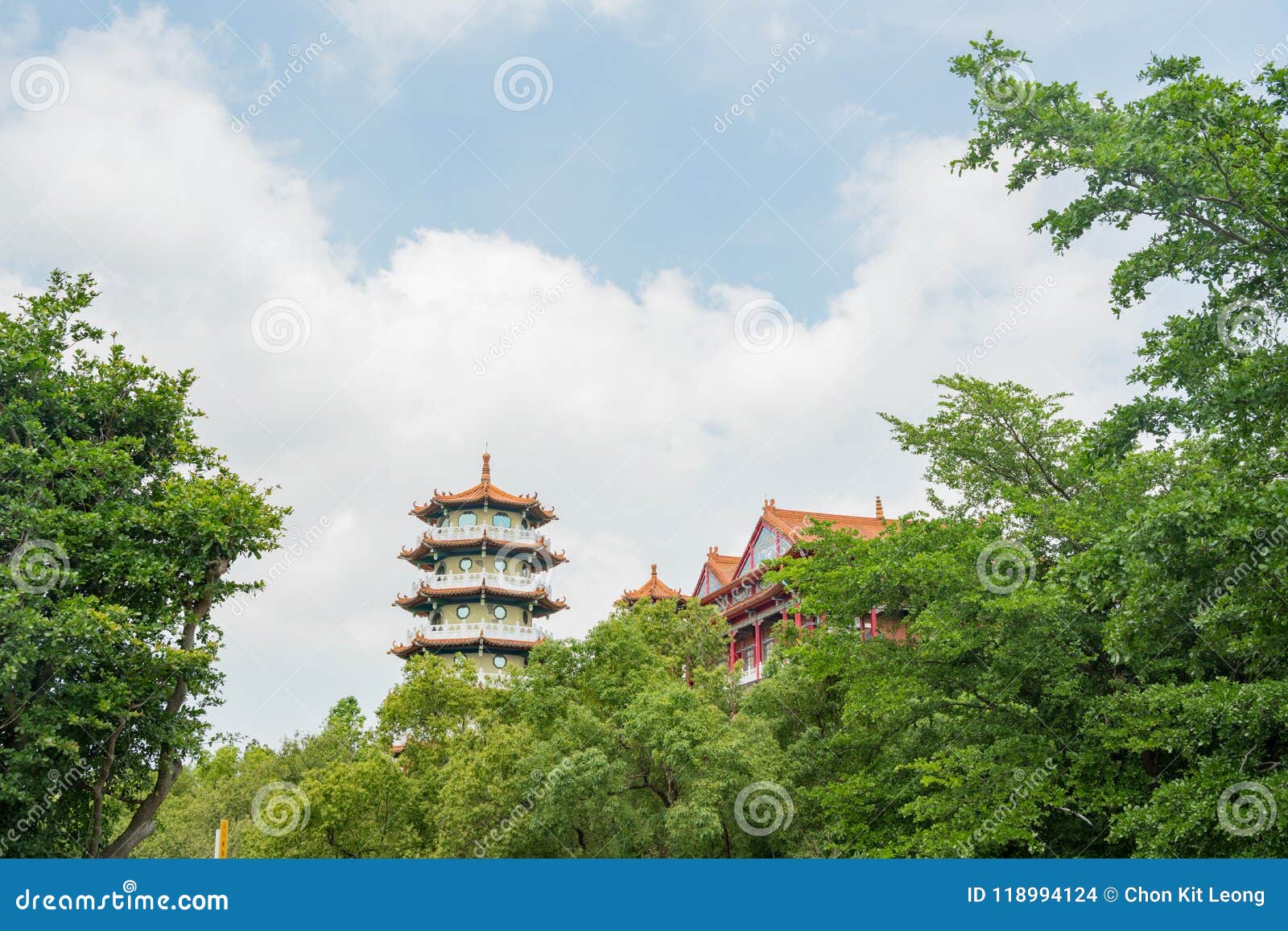 some building of eight trigram mountains buddha landscape