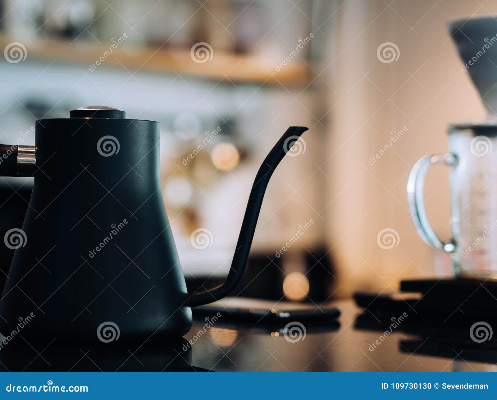 Coffee Brewing Equipments for a Coffee Shop. Stock Photo Image of