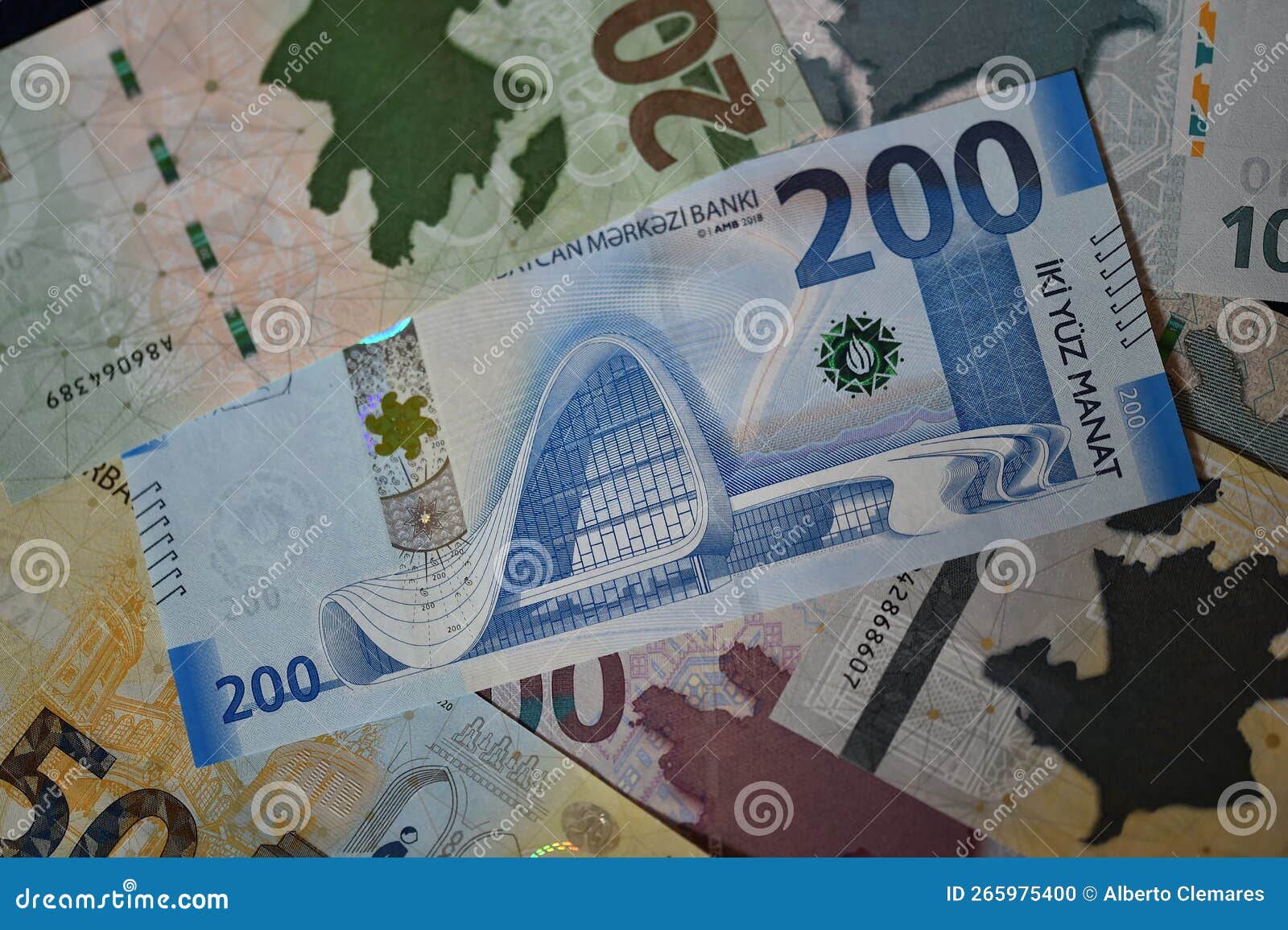 some current banknotes of azerbaijan