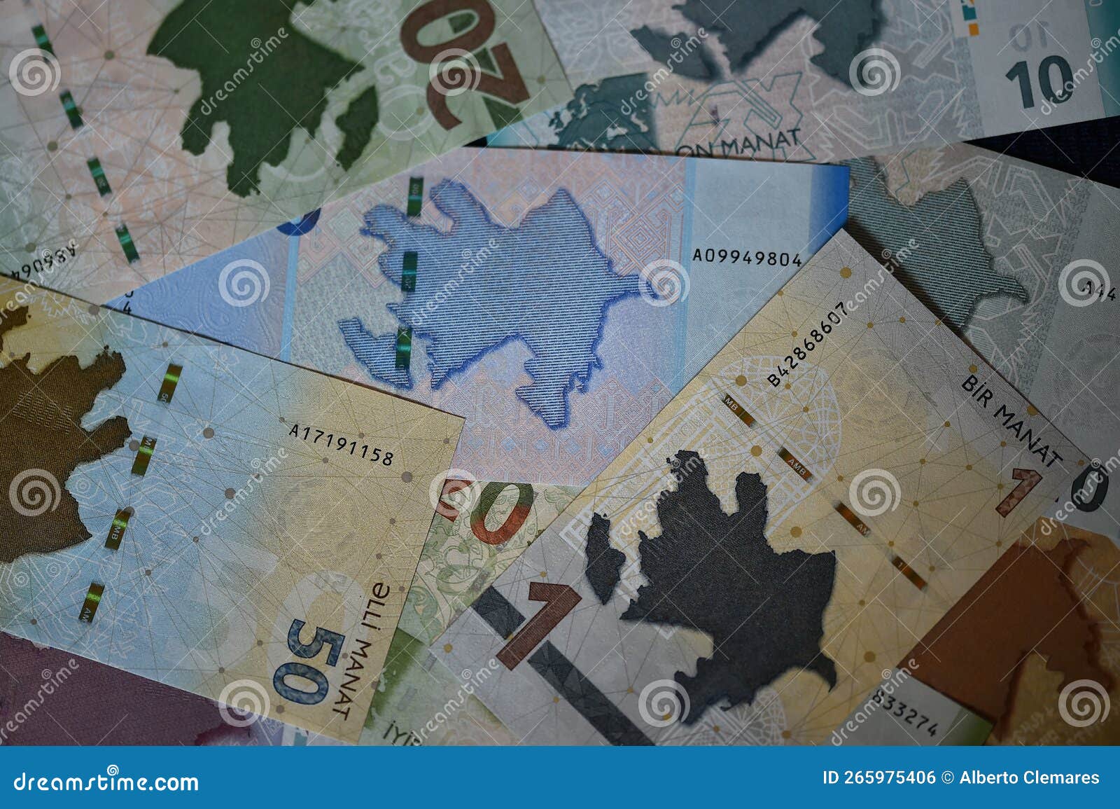 some current banknotes of azerbaijan