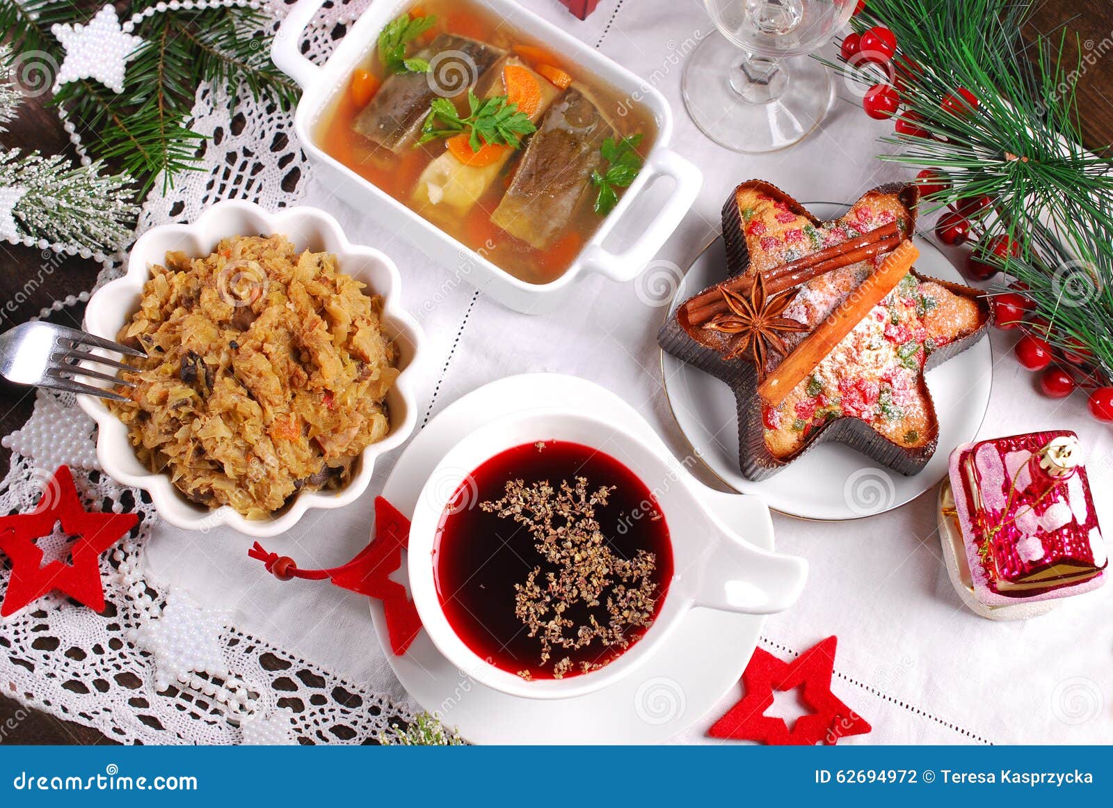 Some Dishes For Traditional Polish Christmas Eve Supper Stock Photo Image Of Buffet Poland 62694972