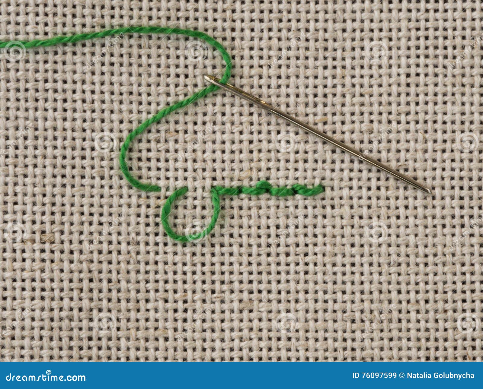 Some Embroidery Stitches on the Canvas Stock Image Image of stitch