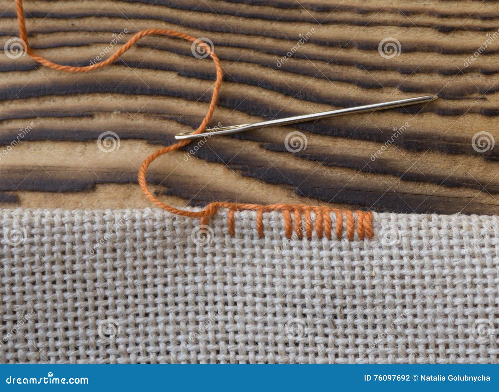 Some Embroidery Stitches on the Canvas Stock Photo Image of hobby