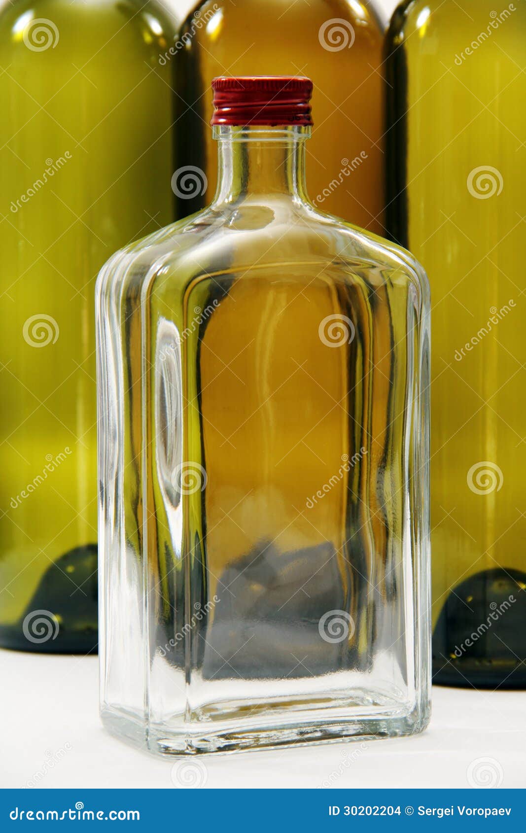 Empty wine bottles. stock photo. Image of green, frame 30202204