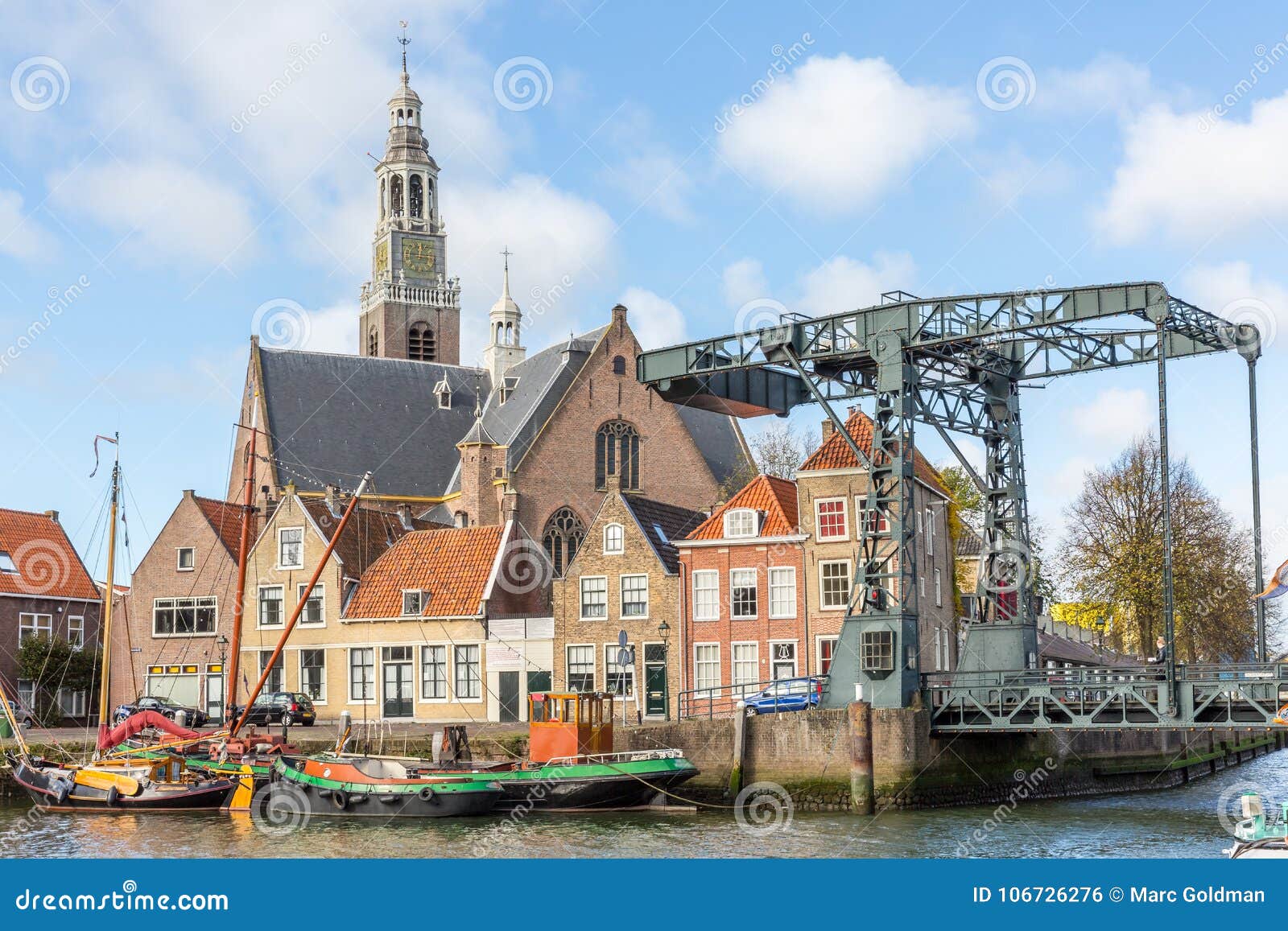 historical buildings on the marnixkade, maassluis, the netherlands