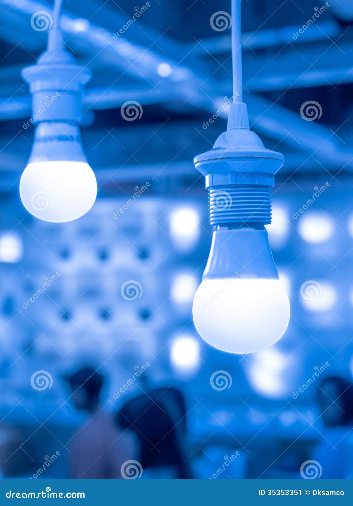 Some Led Lamps Blue Light Science and Technology Background Stock Image