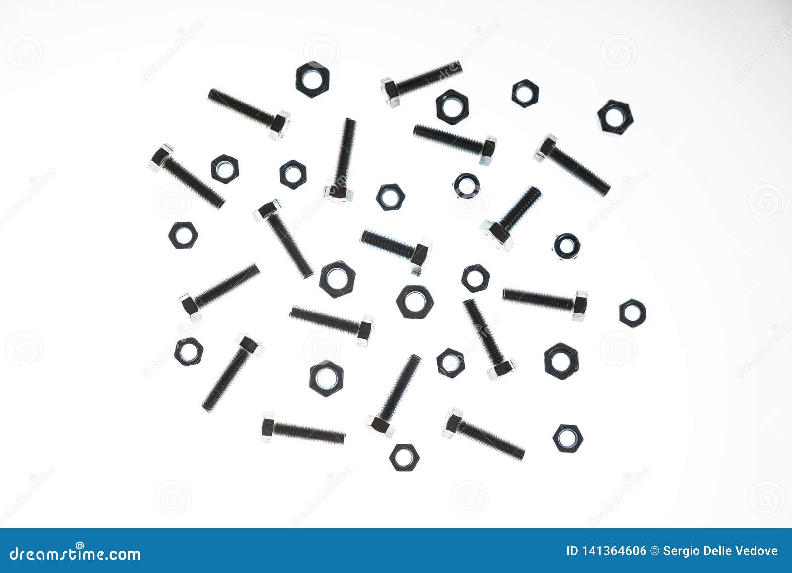 Lock nuts and bolts stock photo. Image of joiner, isolated 141364606