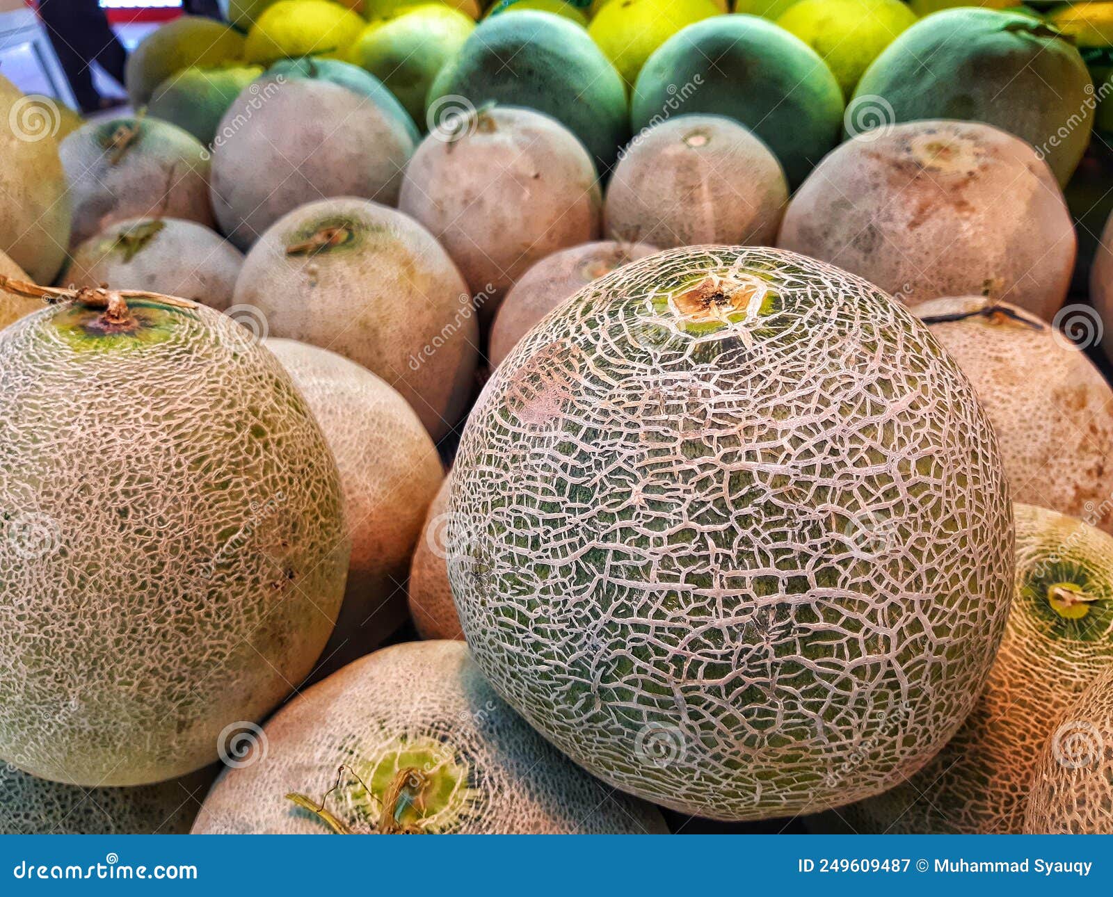 Some Melons at the Super Market Stock Image - Image of vegetable, food:  249609487
