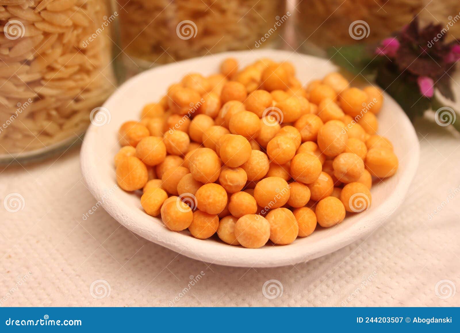 Some Yellow Dried Peas in a Bowl Stock Image Image of peas, legumes