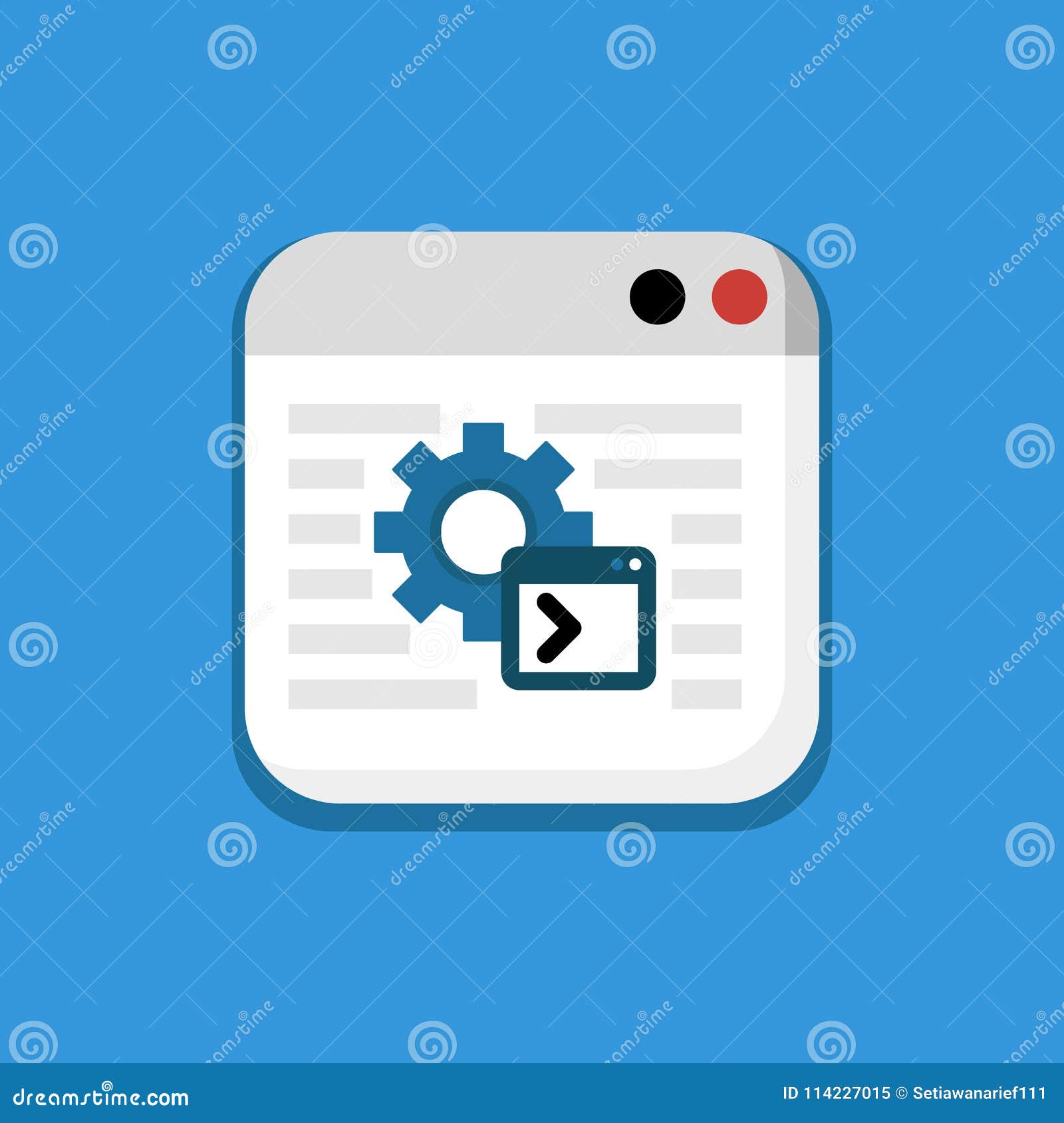 Fixing, Gear, Reset Window in Blue Icon Stock Vector Illustration of