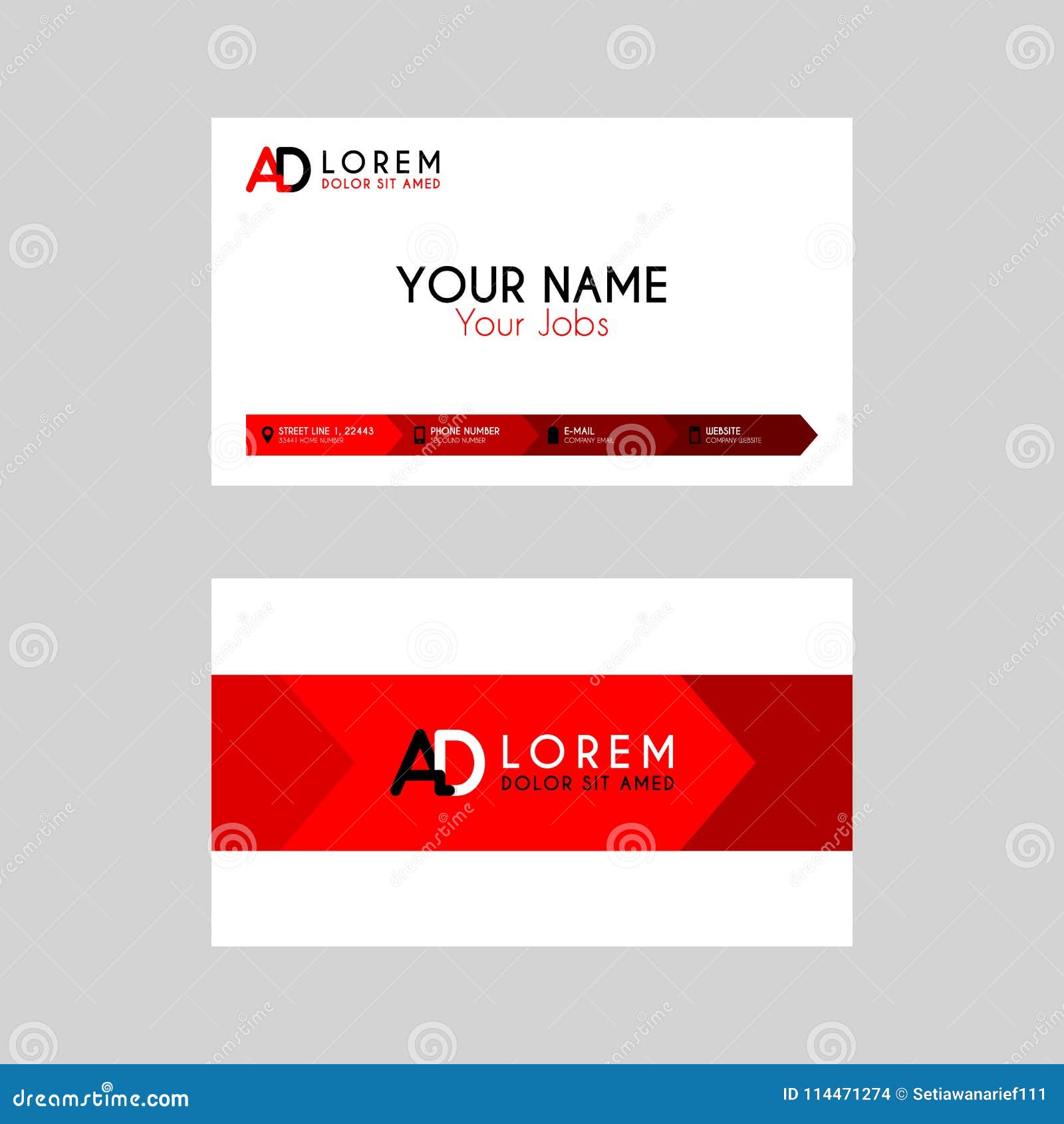 simple business card with initial letter ad rounded edges