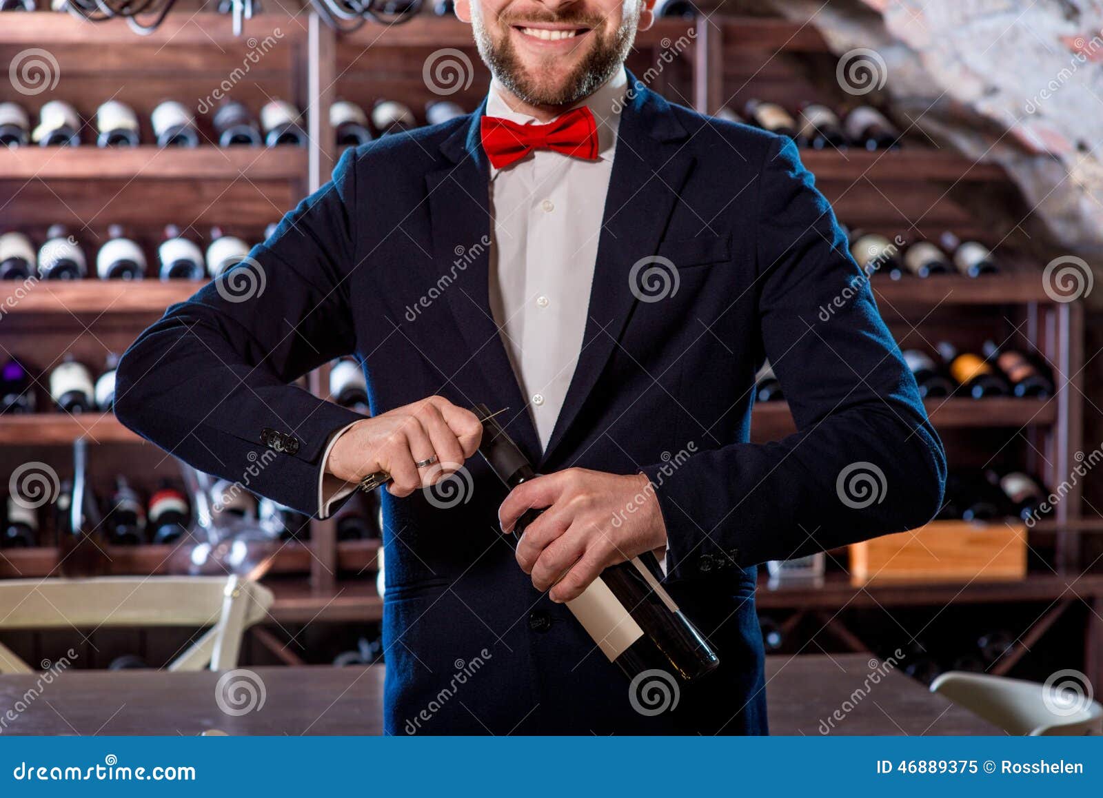 Sommelier in the Wine Cellar Stock Image Image of luxury, sommelier 46889375
