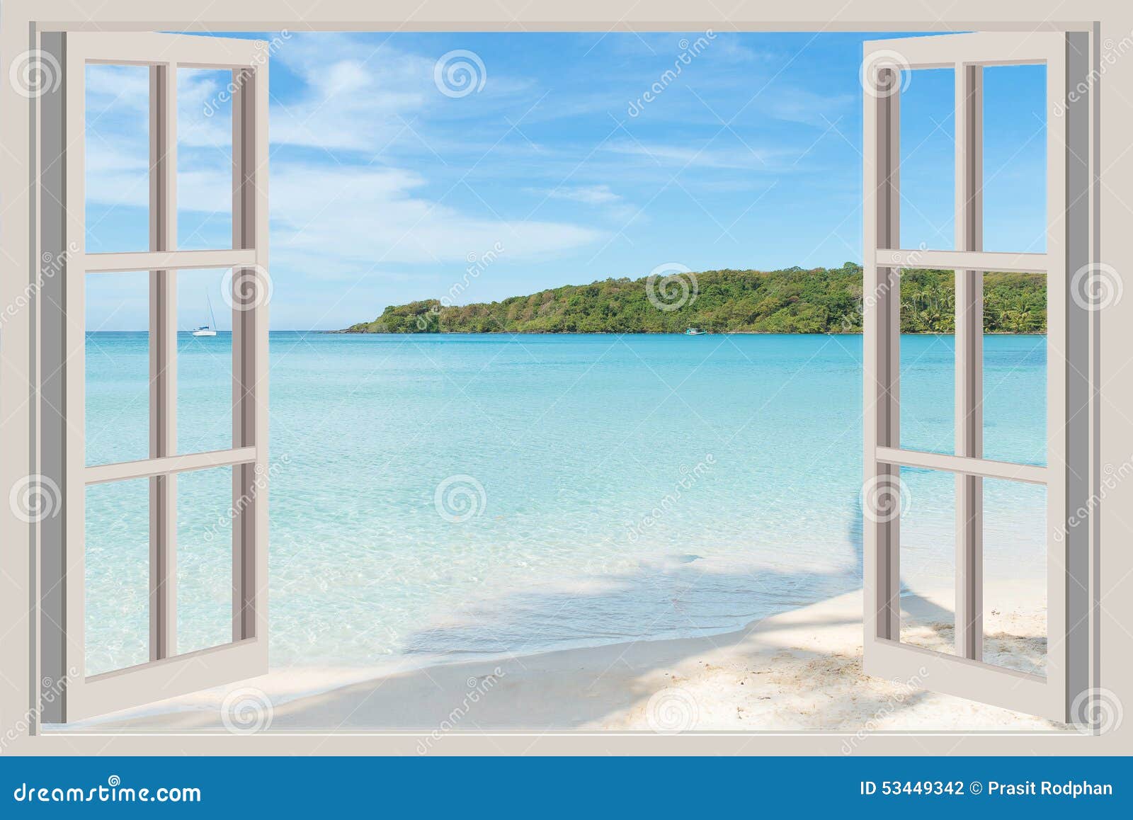 Sommer Reise Ferien Und Feiertagskonzept Das Offene Fenster Stockfoto Bild Von Sommer Ferien