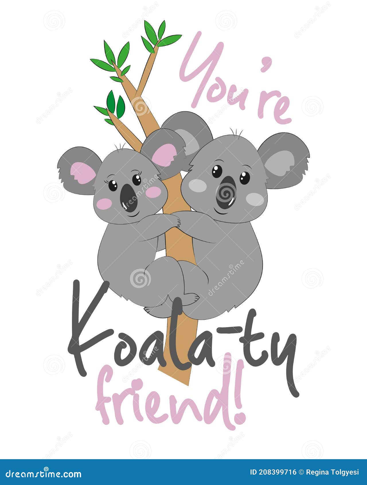 Son Koalaty Adorables Drogón a Mano Koalas En El árbol Eucaliptus Ilustración del Vector - Ilustración de koala, feliz: 208399716