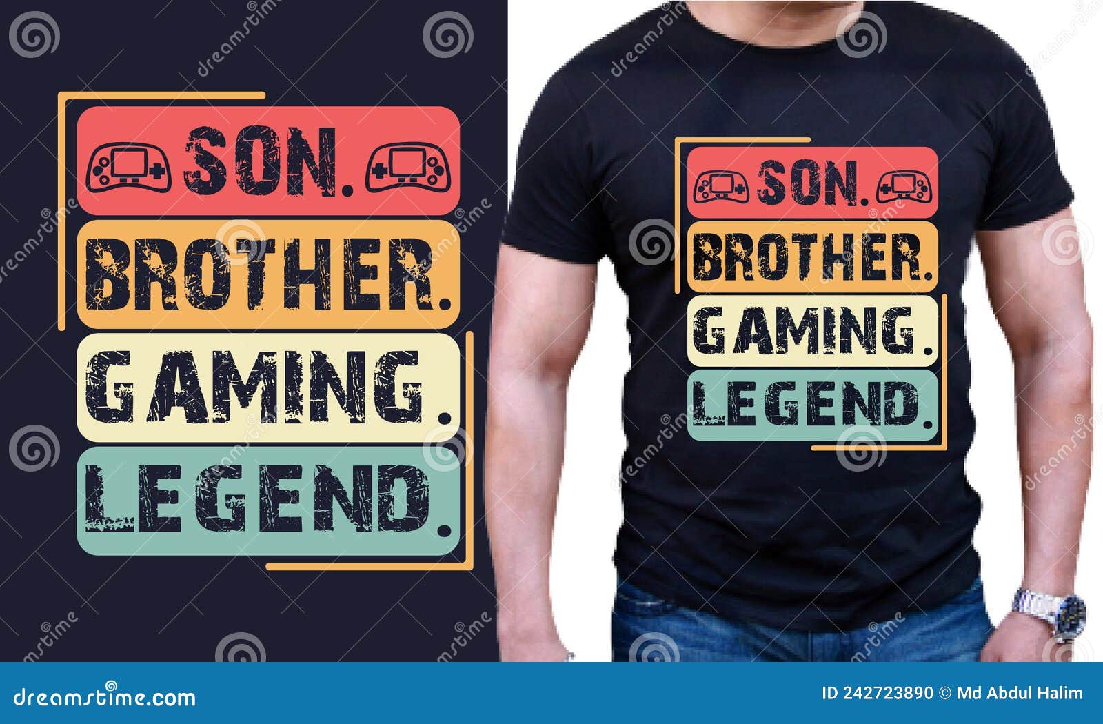 son brother gaming legend =custom t-shirt