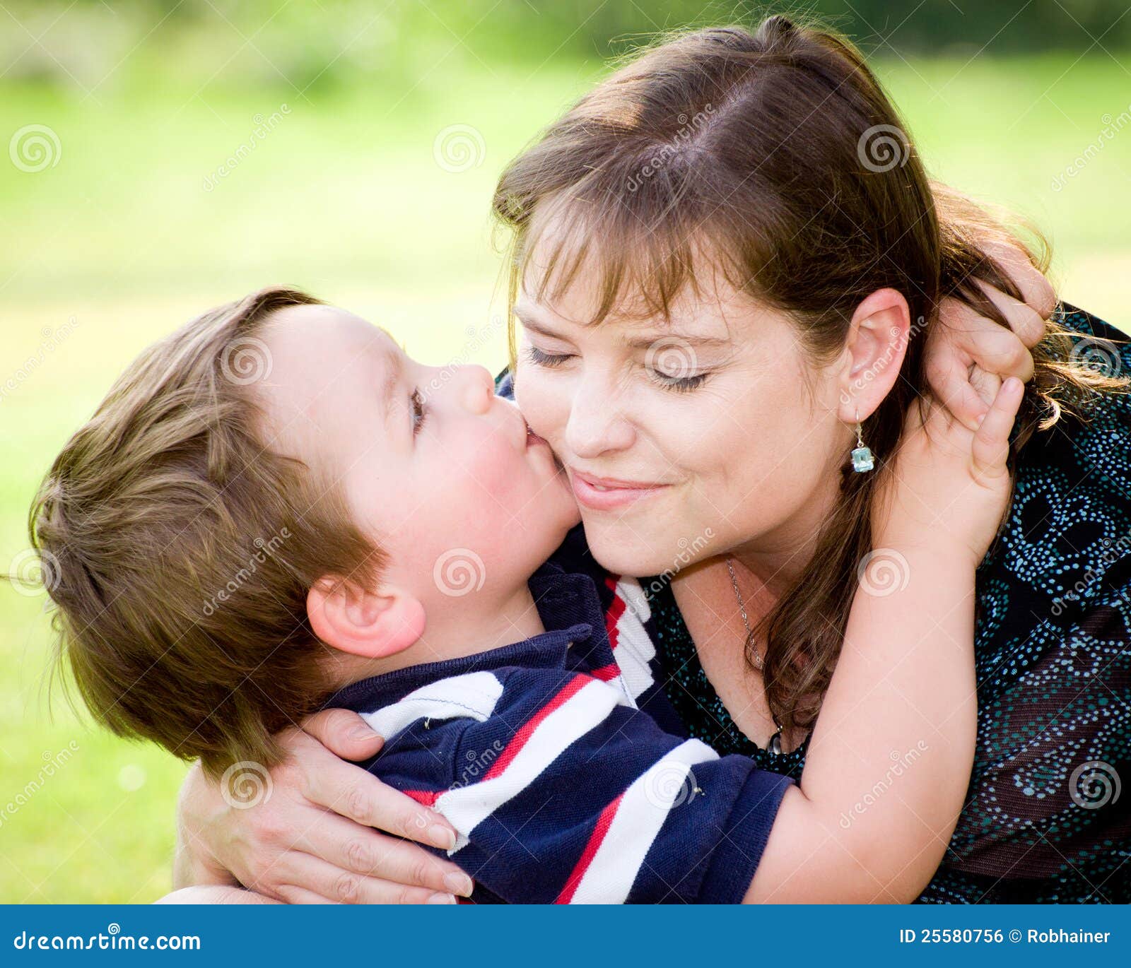 Son Kissing Mother Stock Photo Image Of Mother Cute 25580756