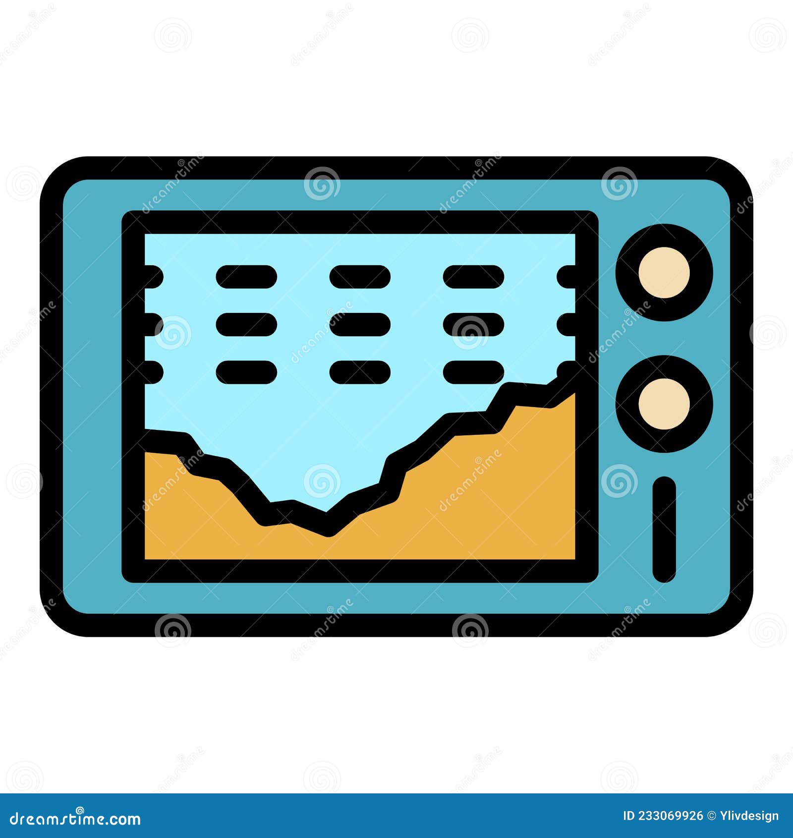sonar catch fish icon color outline 