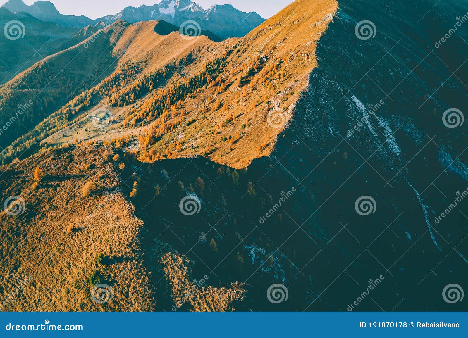 sondrio - valtellina it - autumnal aerial view of alpe colina