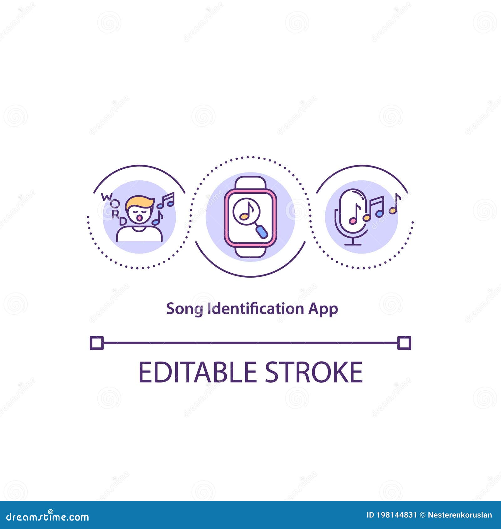 Song Identification App Concept Icon Stock Vector - Illustration of