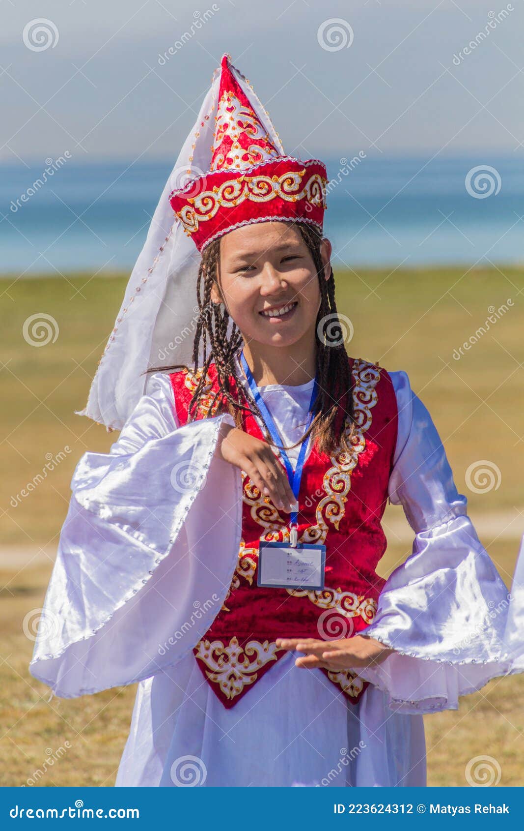 SONG KOL, KYRGYZSTAN - JULY 25, 2018: Traditional Dress Wearing