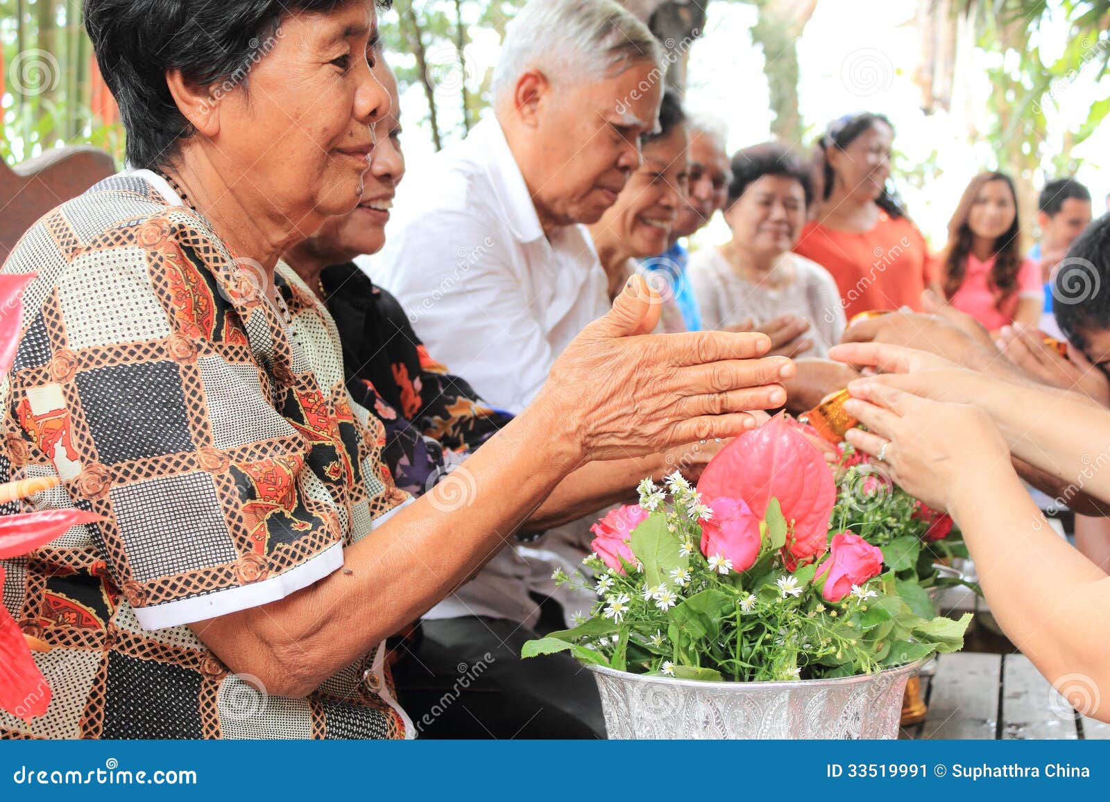 Songkran Festival editorial photo. Image of elder