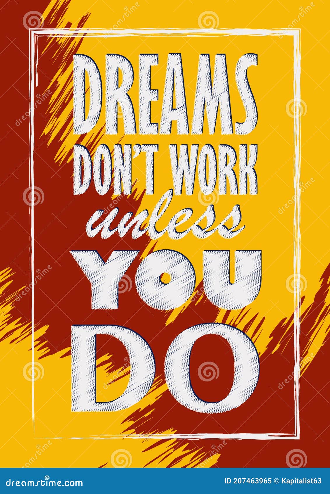 sonhos não funcionam a menos que você faça. citação motivacional e  inspiradora, manuscrita. 16919364 Vetor no Vecteezy