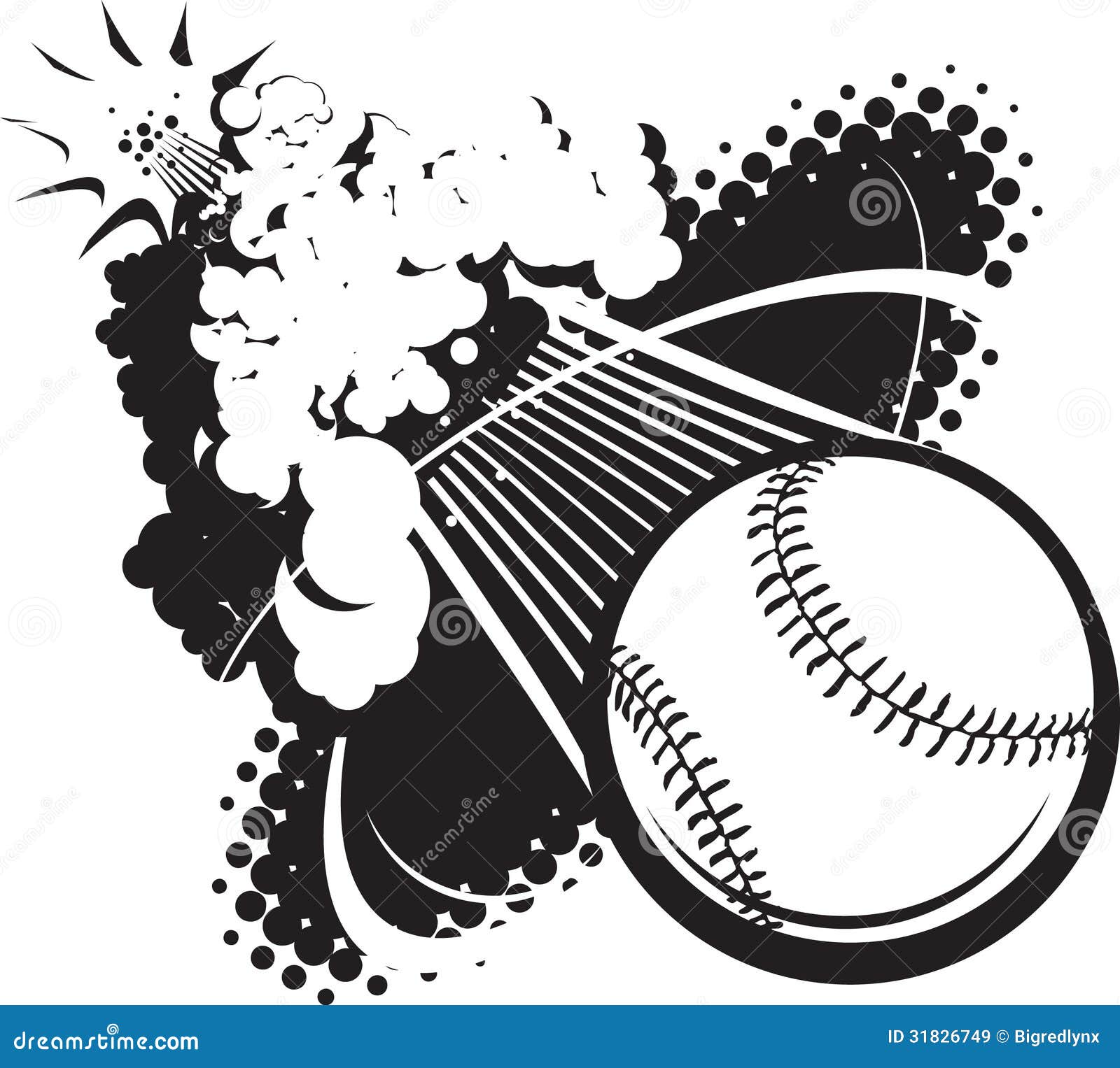 Sonic Boom Baseball stock vector. Image of explosion - 31826749