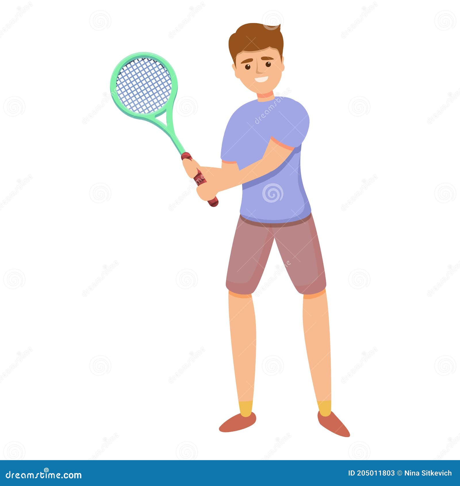 tijeras novela tabaco Sonriente Jugador De Tenis Icono Estilo De Dibujos Animados Ilustración del  Vector - Ilustración de tenis, sonriente: 205011803