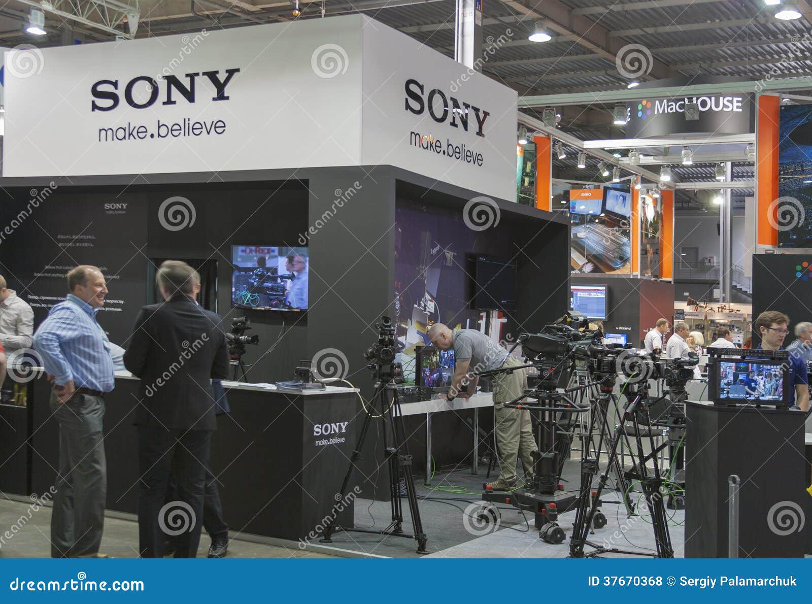 Sony TV equipment booth editorial stock photo. Image of digital 37670368