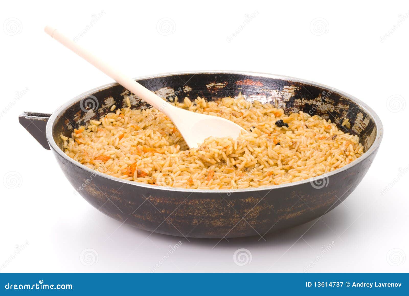 Sooty Dripping Pan of Hot Pilaf Stock Image Image of stew, grain 13614737