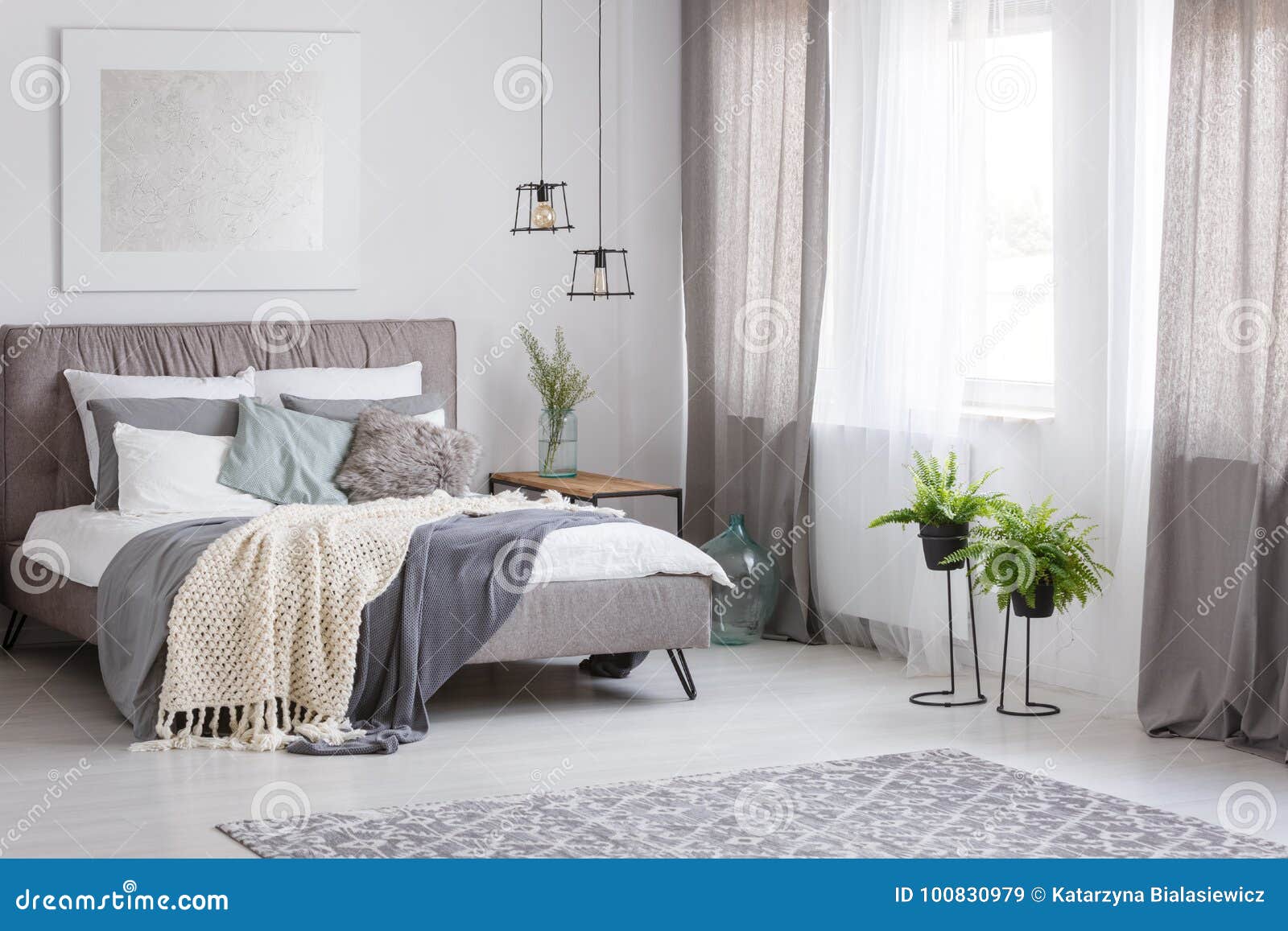 Sophisticated Soft Color Bedroom Stock Image Image Of