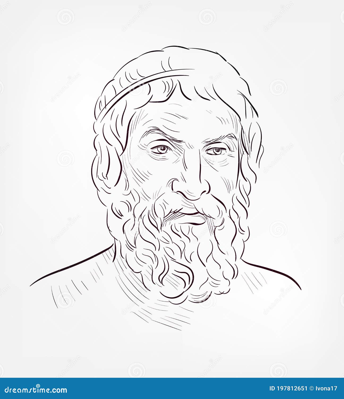 Sophocles Tragedian Vector Sketch Illustration Famous Editorial Photo ...