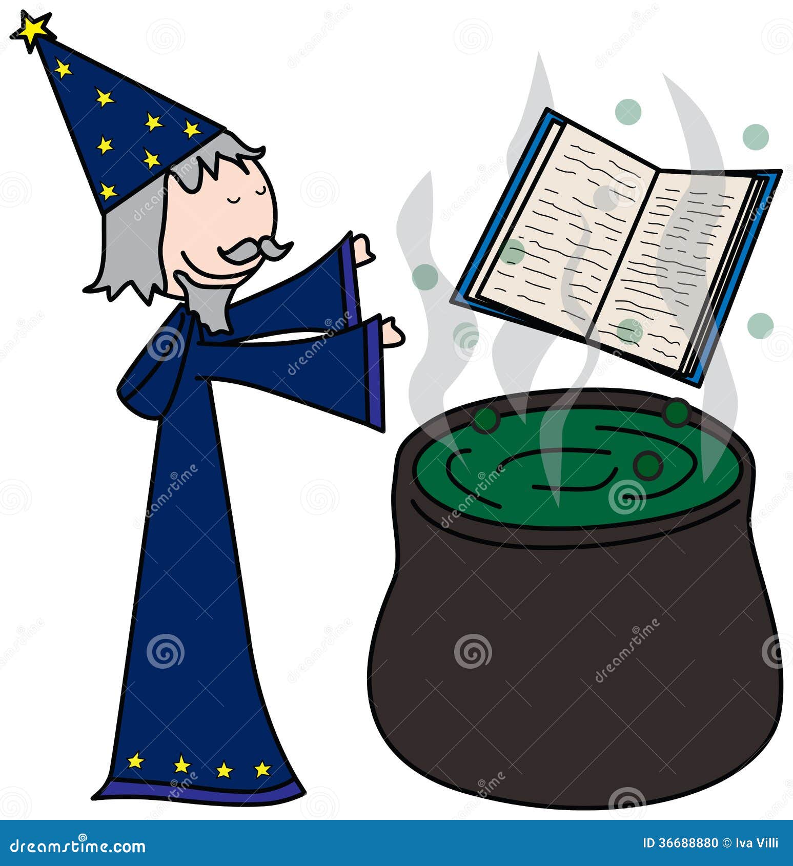 Sorcerer stock vector. Illustration of wizard, smiling 36688880