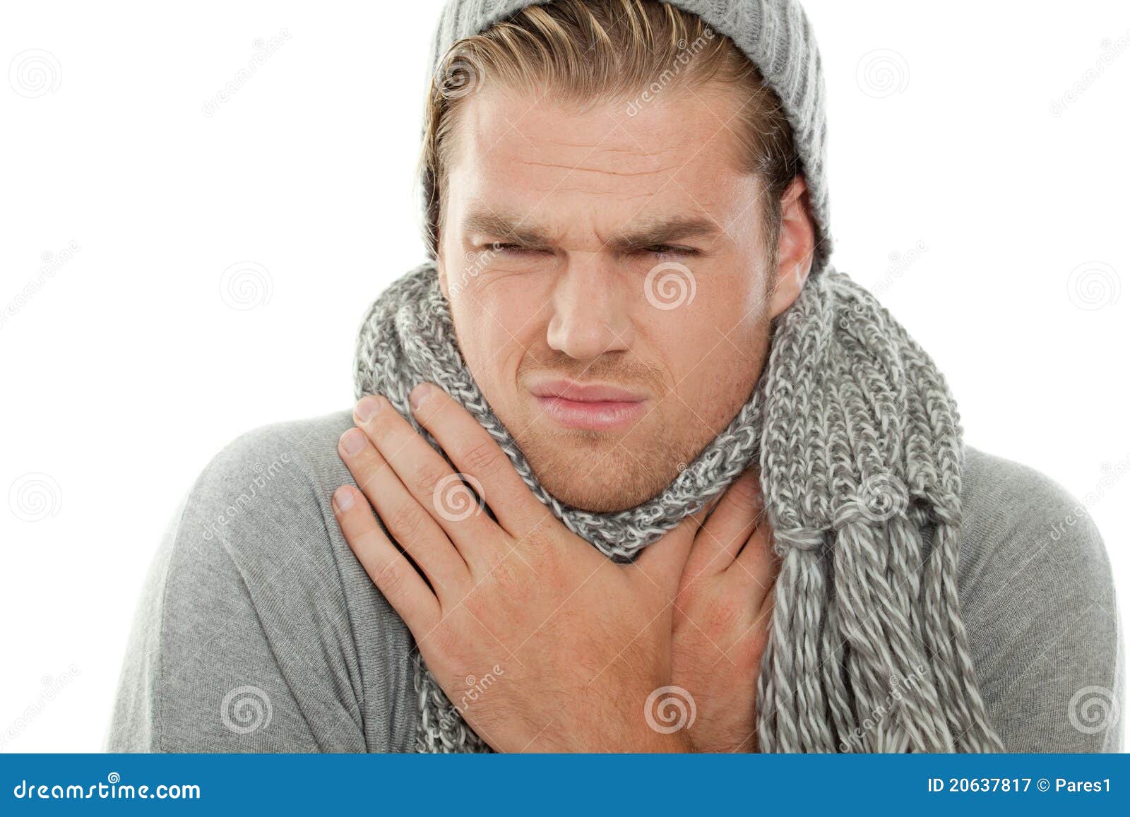 Sore throat stock image. Image of attack, hand, medical 20637817