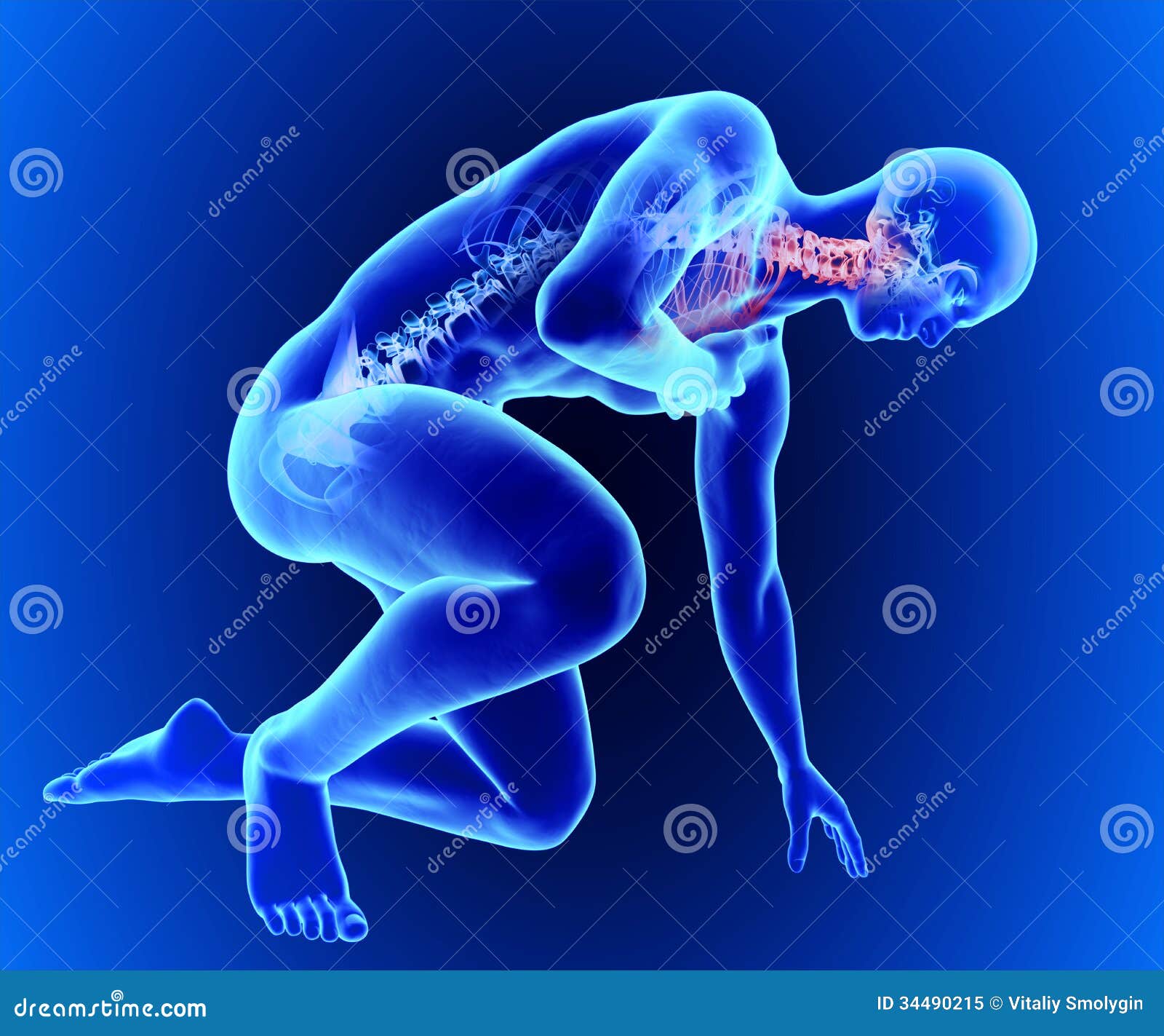 Sore throat and chest stock illustration. Illustration of muscular