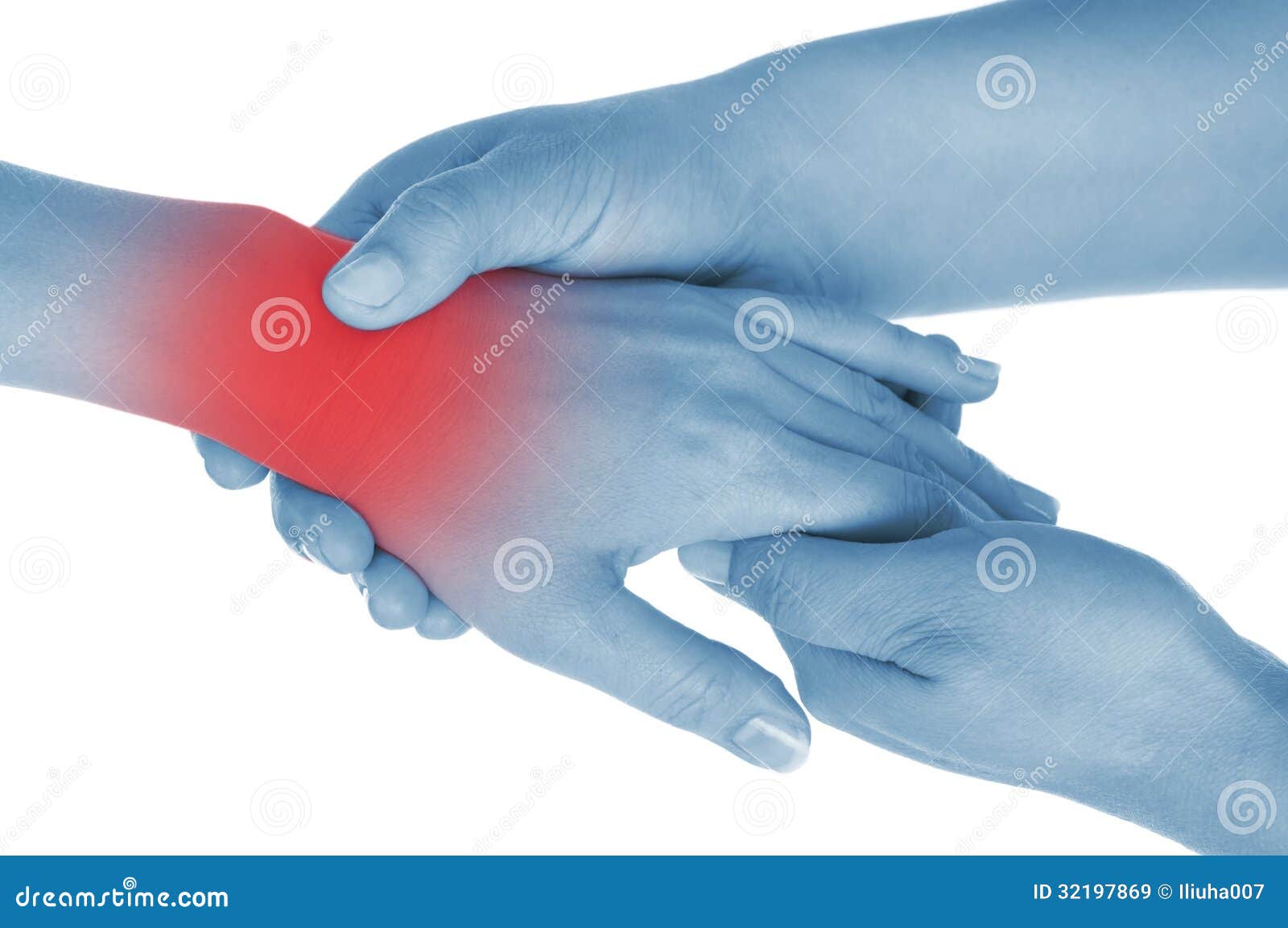 Sore Wrist, Hand, Shown Red, Keep Handed Stock Image Image of health