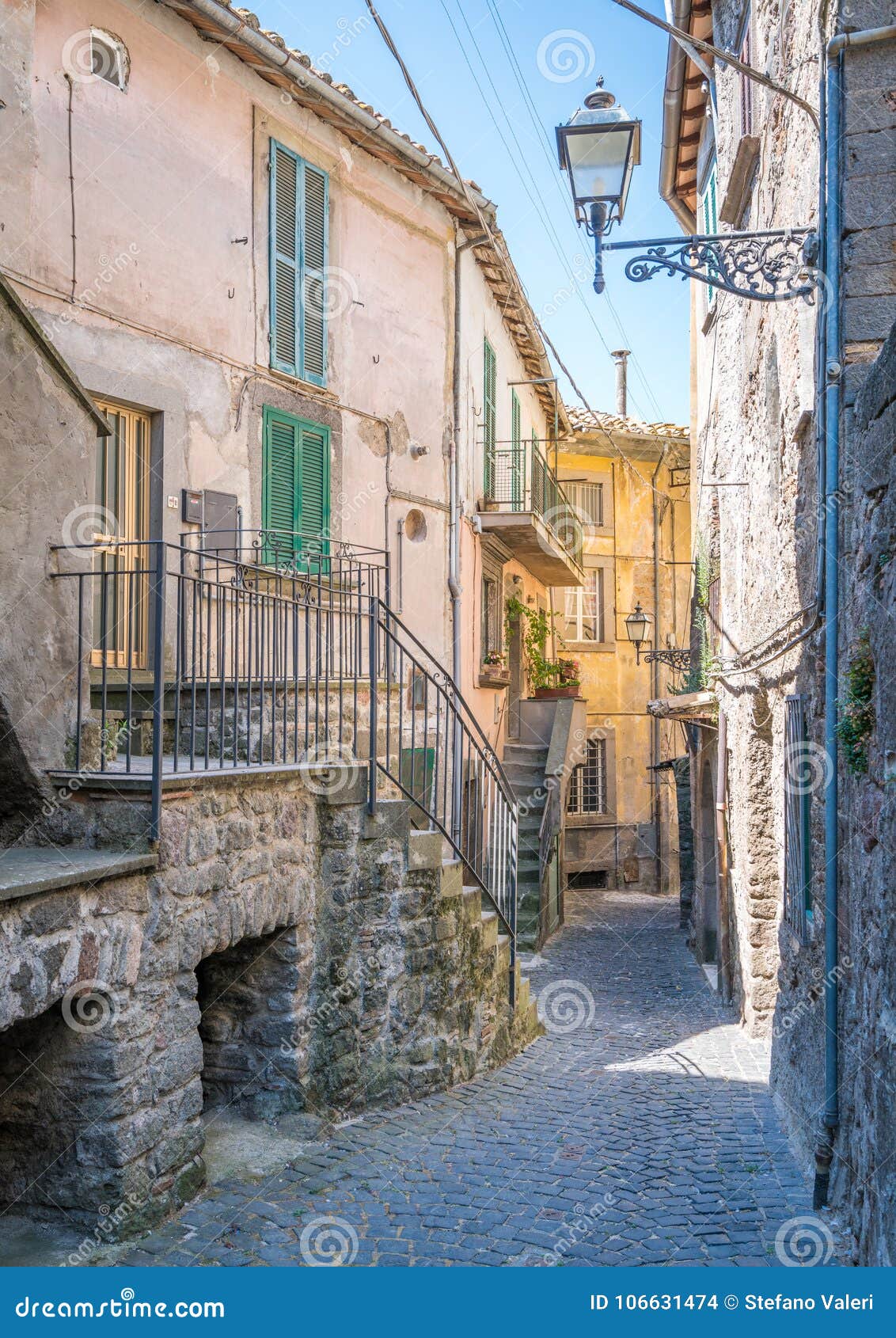 soriano nel cimino in a summer morning, province of viterbo, lazio, central italy.