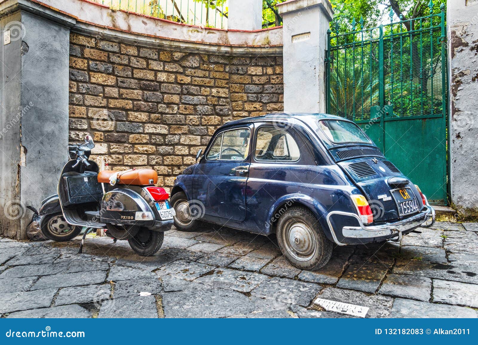 Vintage Vespa and Fiat 500 Parked in a Picturesque Narrow Street Editorial Stock Photo - Image of europe, romantic: 132182083