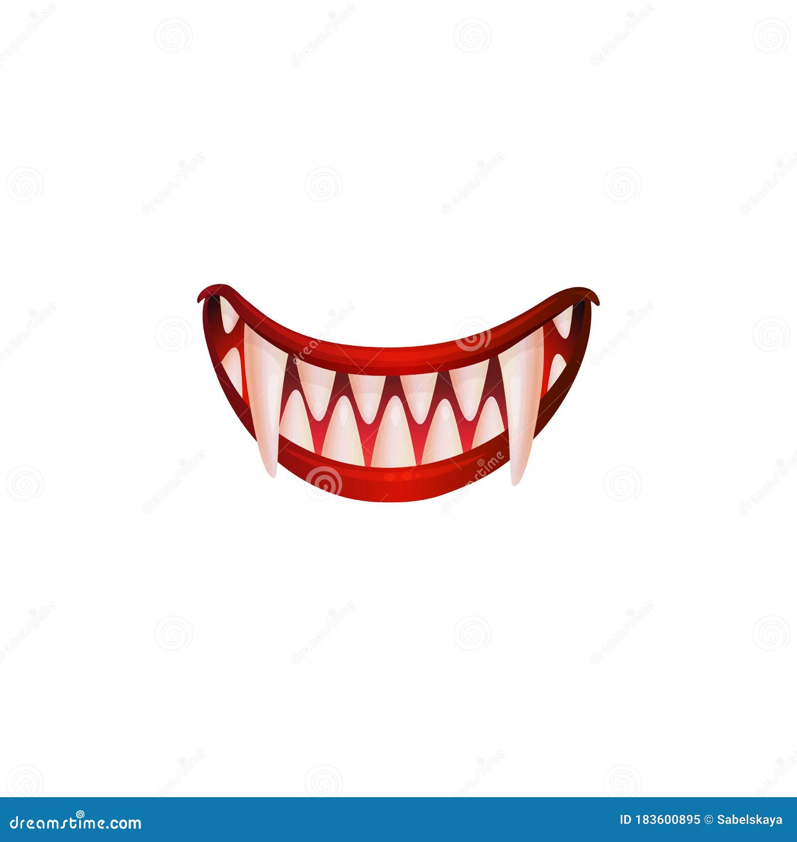 Ilustração do vetor de dentes de vampiro na boca