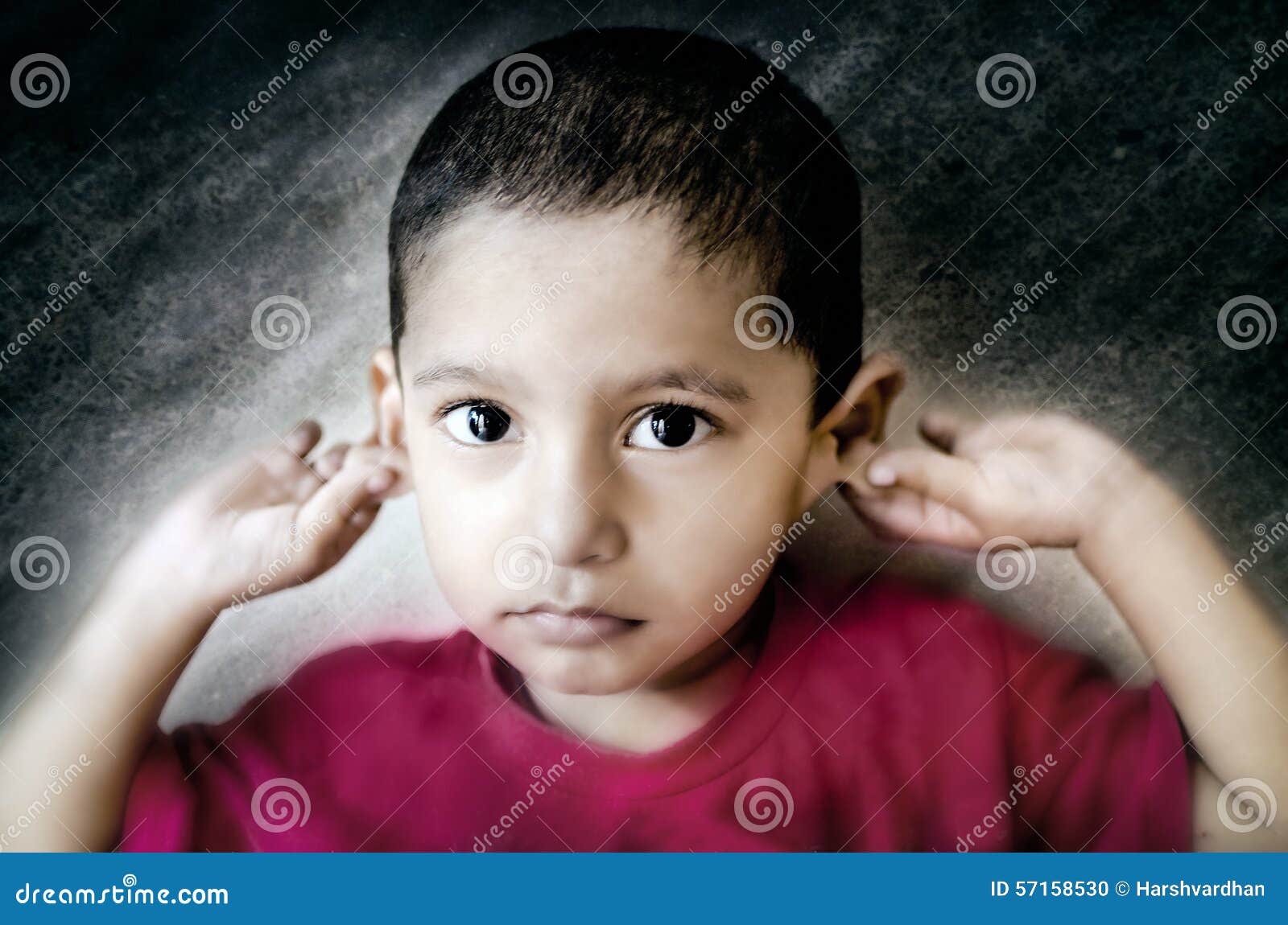 Sorry Child Holding Ears Stock Photo - Image: 57158530