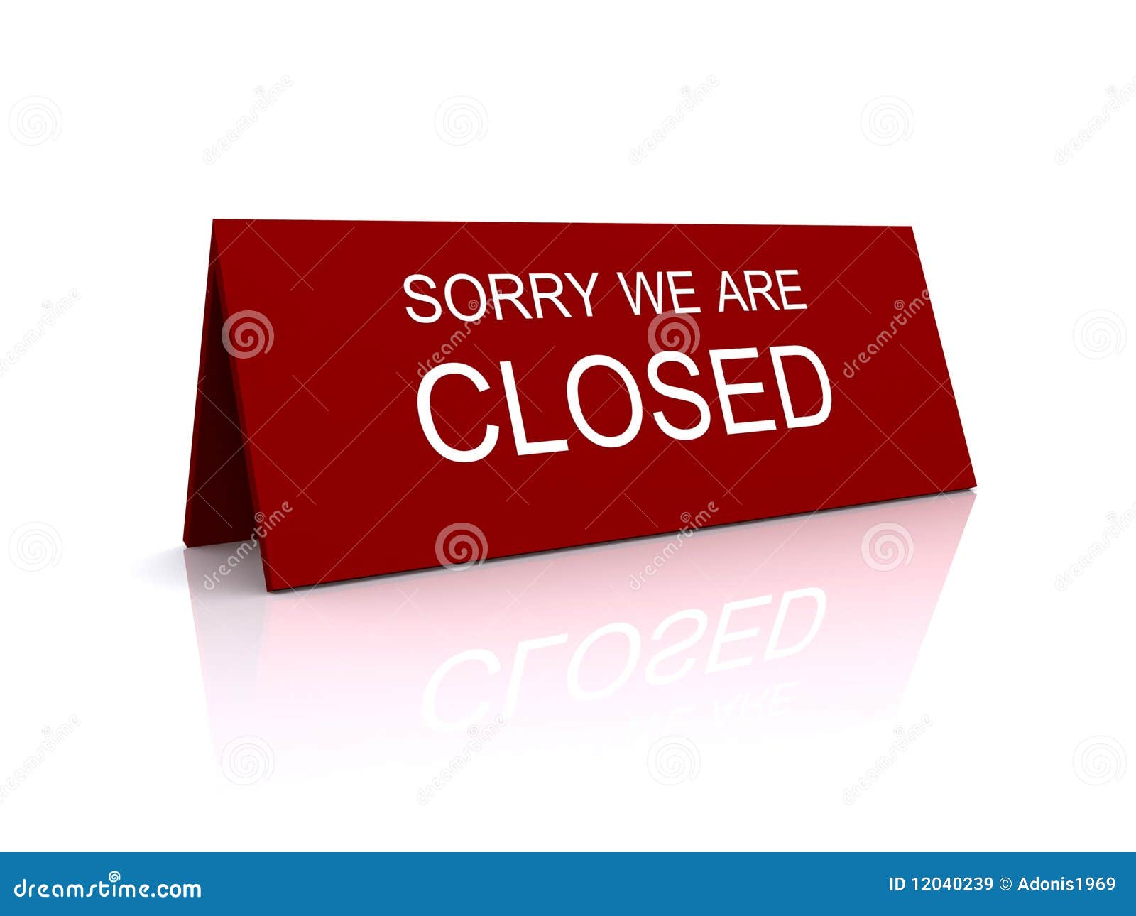 Red Sign Sorry We Closed Shadow Stock Vector (Royalty Free) 1438628996
