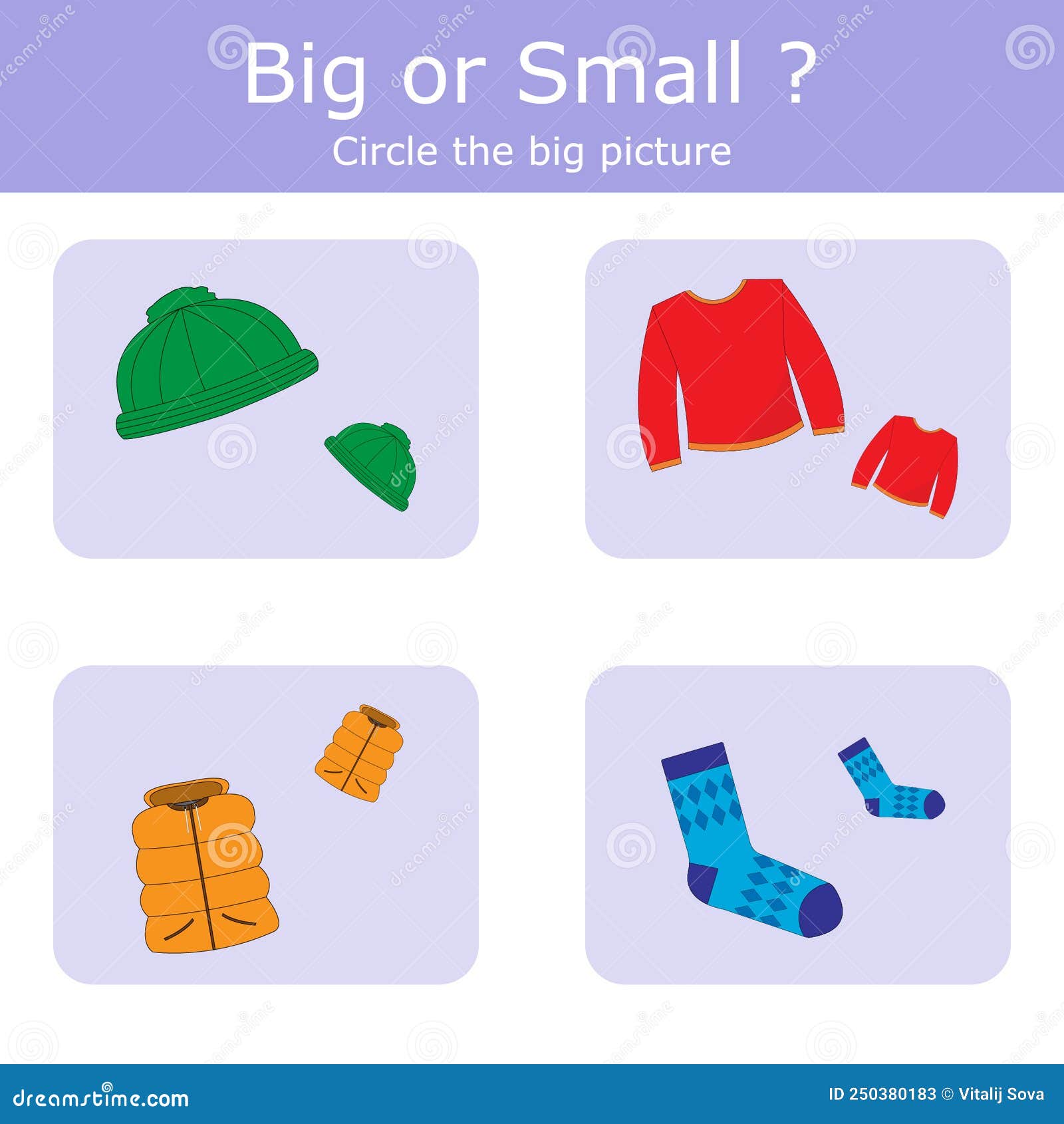 Sort Clothes into Large and Small. Stock Illustration Illustration of