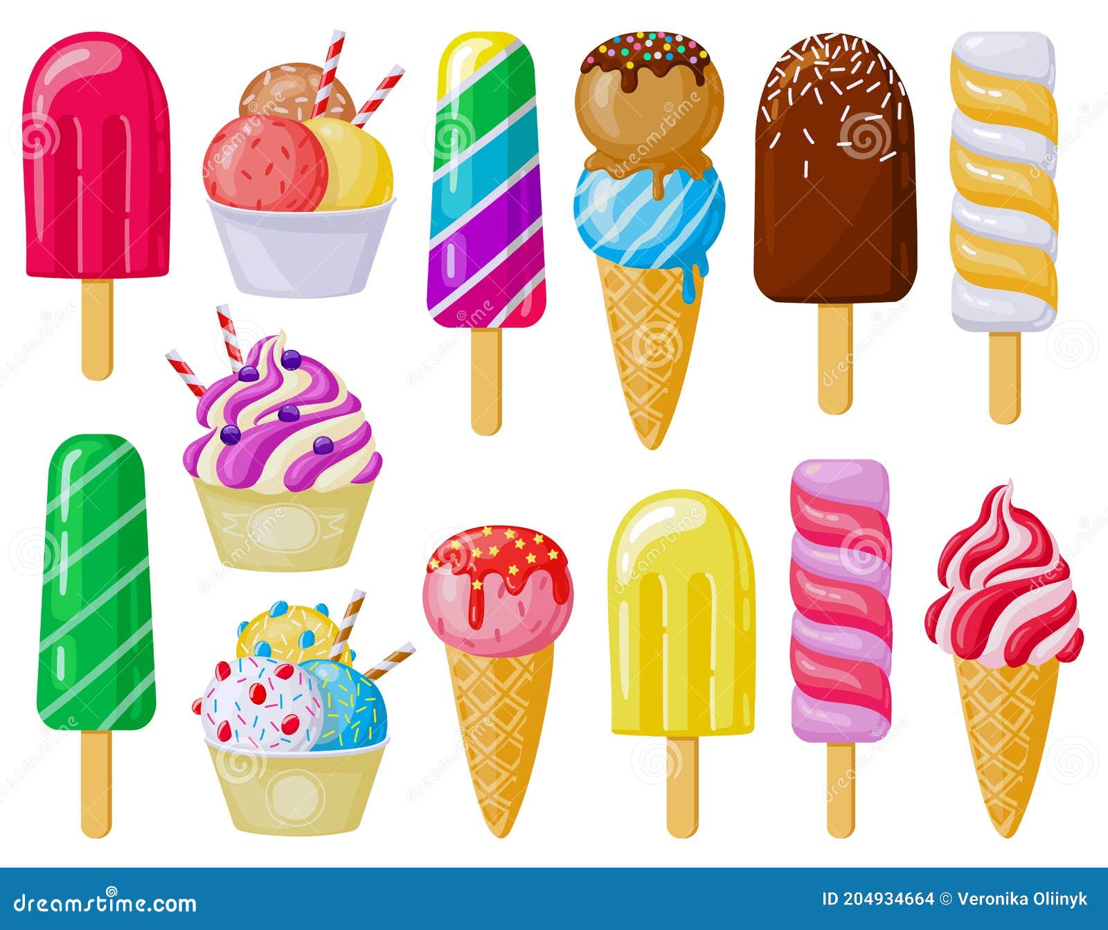 Encontre dois mesmos desenhos animados de sorvete, sundae e suco de frutas,  quebra-cabeça de vetor