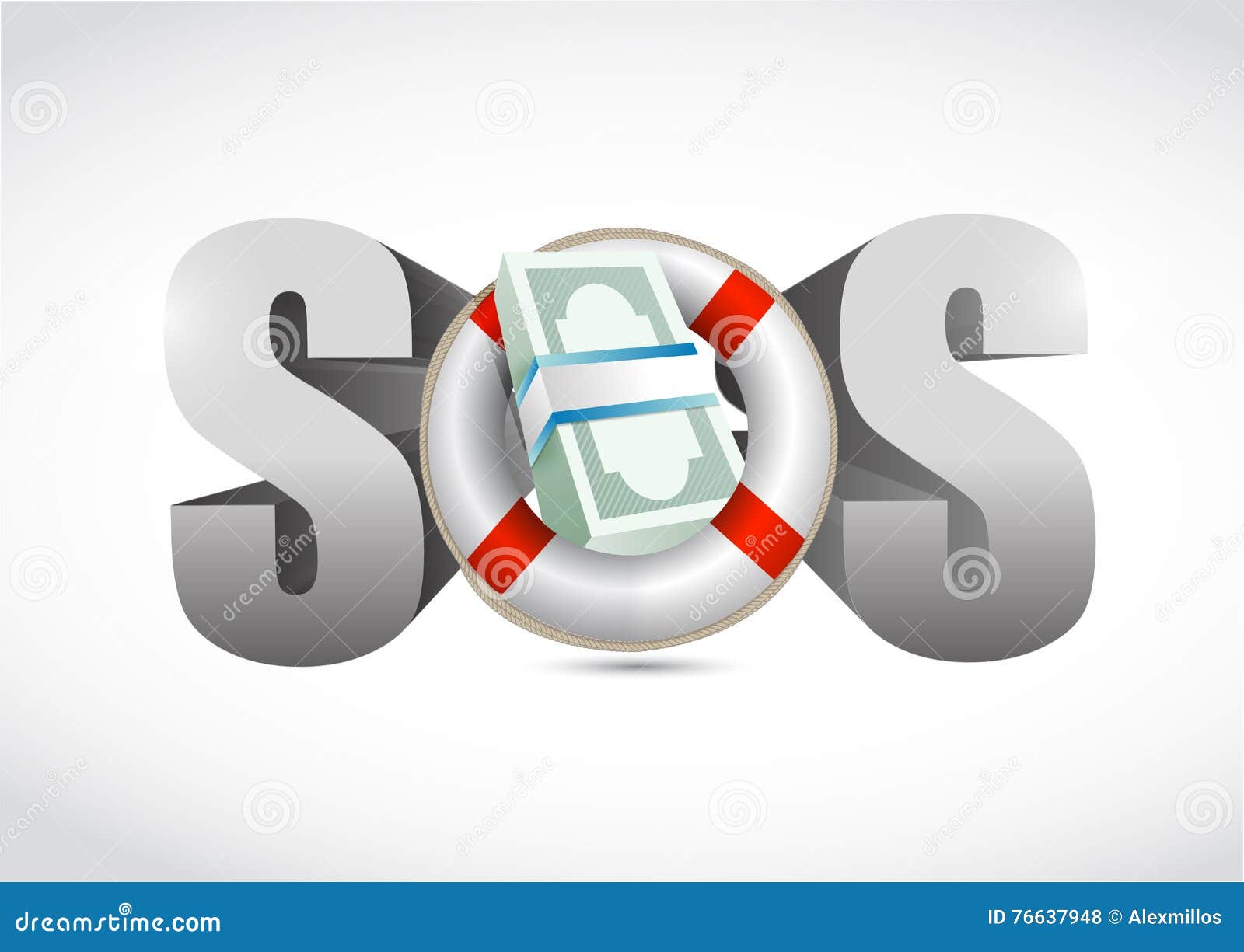 SOS Financial Help Concept Illustration Stock Illustration